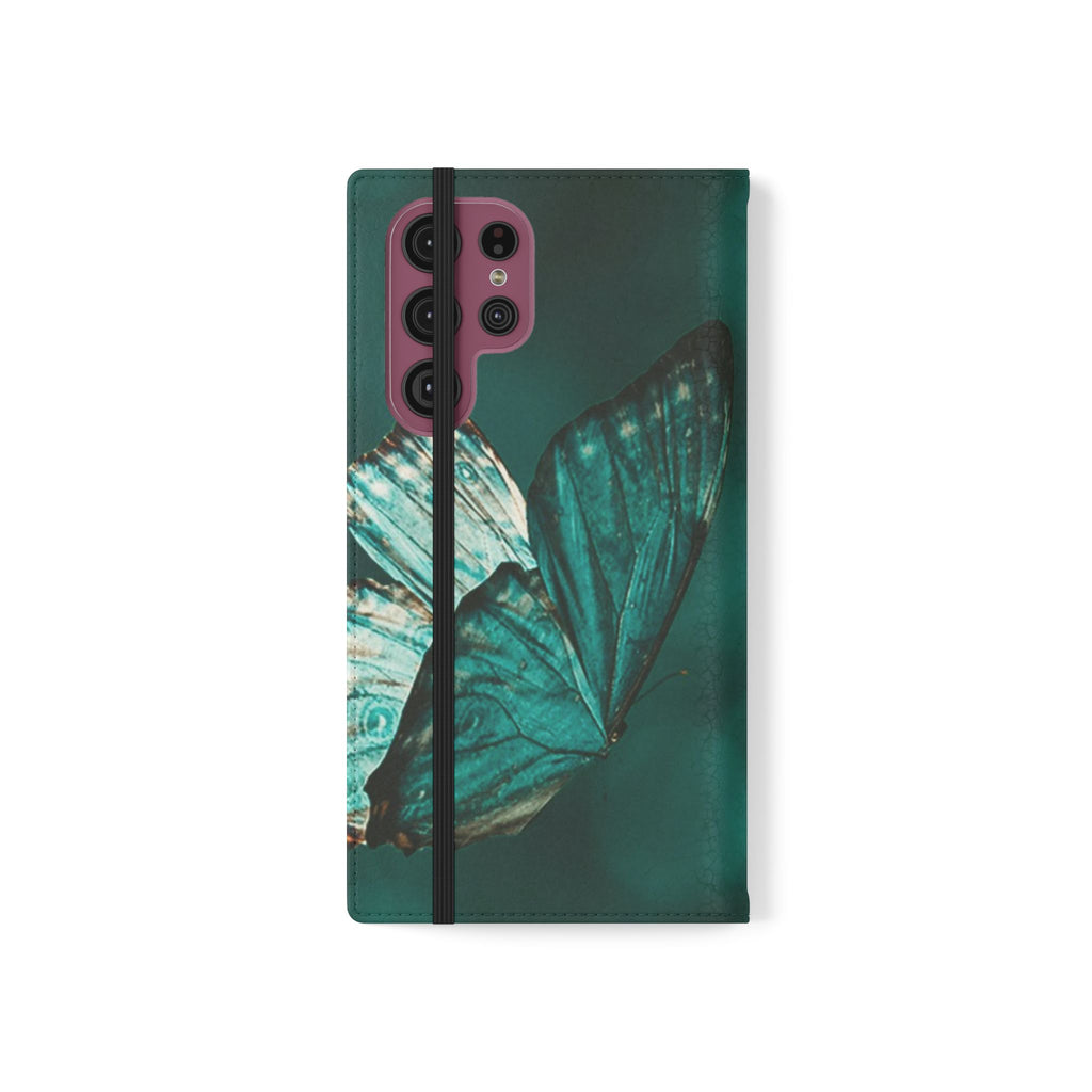 Butterfly Flip Case - Elegant Phone Wallet Cover, Nature Lovers, Gift for Her, Sustainable Fashion, Personalized Mobile Accessory - FORMO