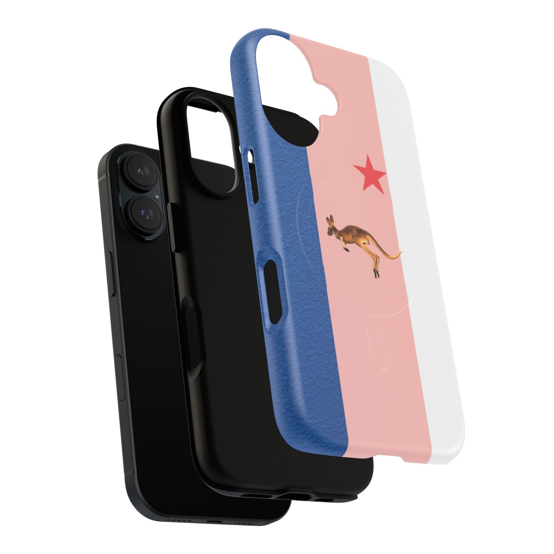 Kangaroo Flag Magnetic Phone Case, Tough Phone Cover, Australian Pride Accessory, Travel Gift, Fun Statement Case