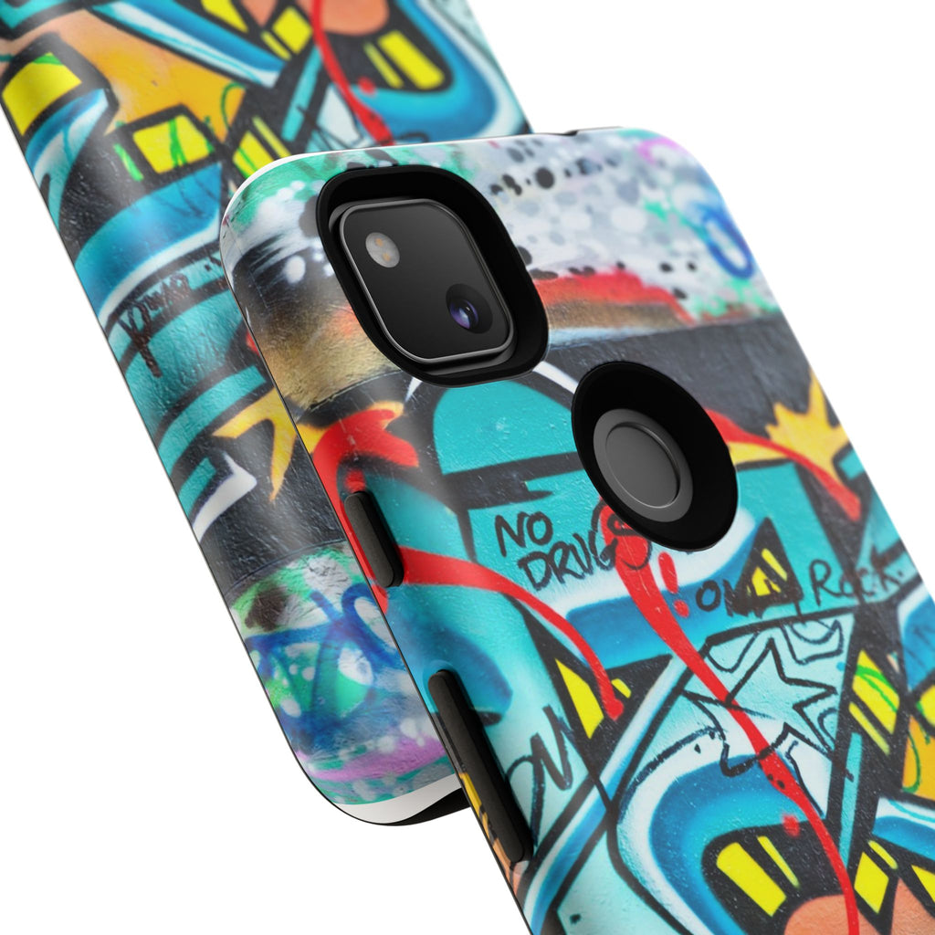 Edgy Phone Case with Graffiti Design, Tough Phone Case for Artists, Urban Style Phone Accessory, Graffiti Art Case, Unique Gift for Teens - FORMO
