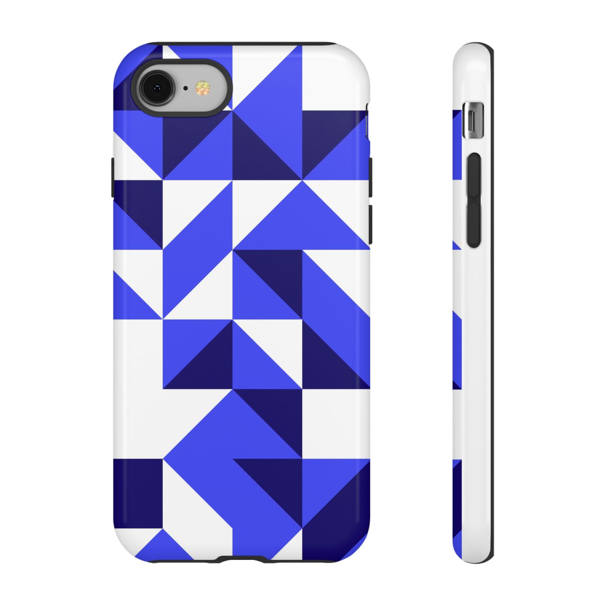 Blue Geometric Phone Case, Tough Cases, Stylish Phone Cover, Great for Gifts, Trendy Accessory, Abstract Pattern Design - FORMO