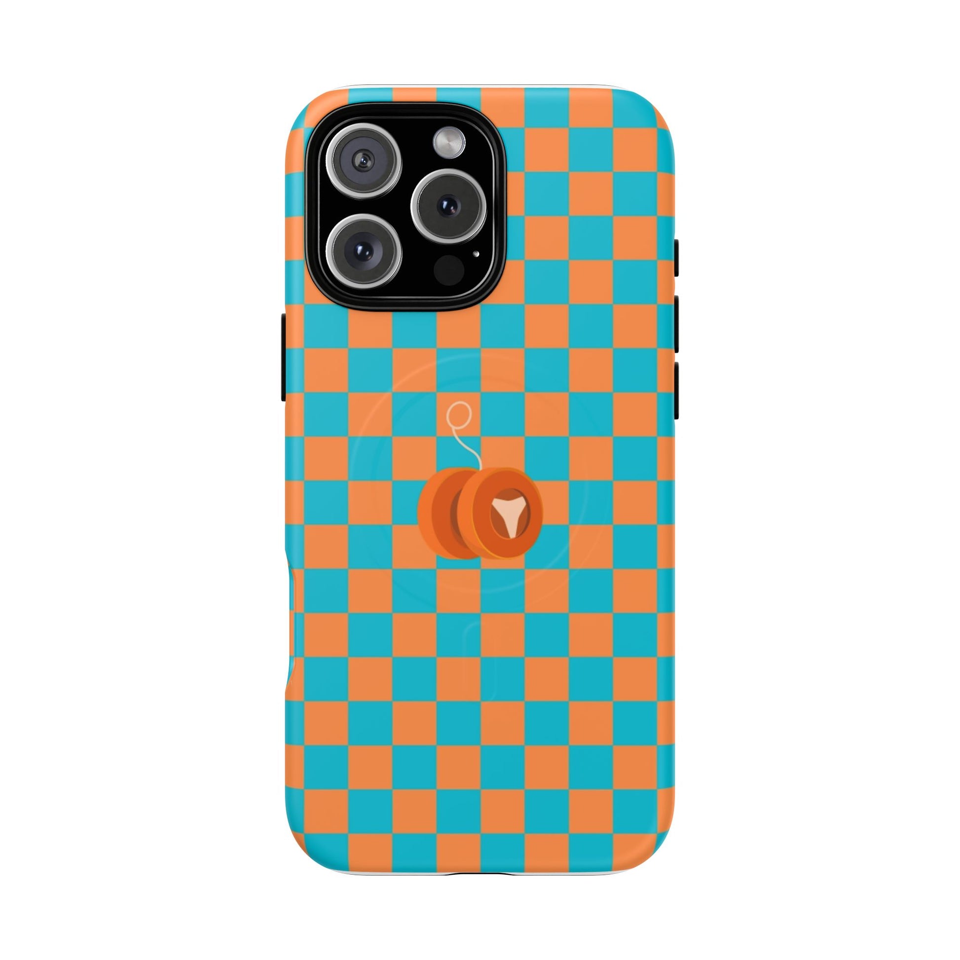 Vibrant Tough Magnetic Phone Case for Protection, Checkerboard Design for Tech Lovers, Gift for Birthdays, Holidays, or Daily Use