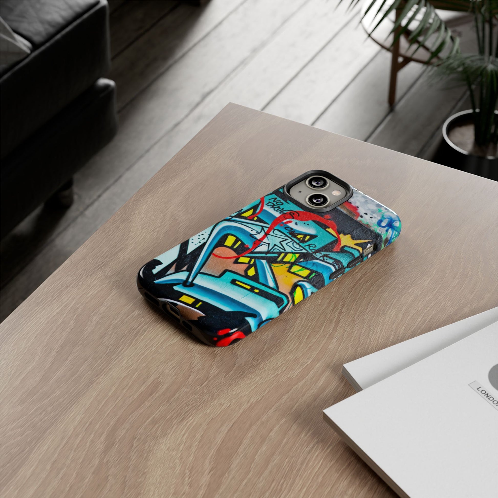Edgy Phone Case with Graffiti Design, Tough Phone Case for Artists, Urban Style Phone Accessory, Graffiti Art Case, Unique Gift for Teens - FORMO