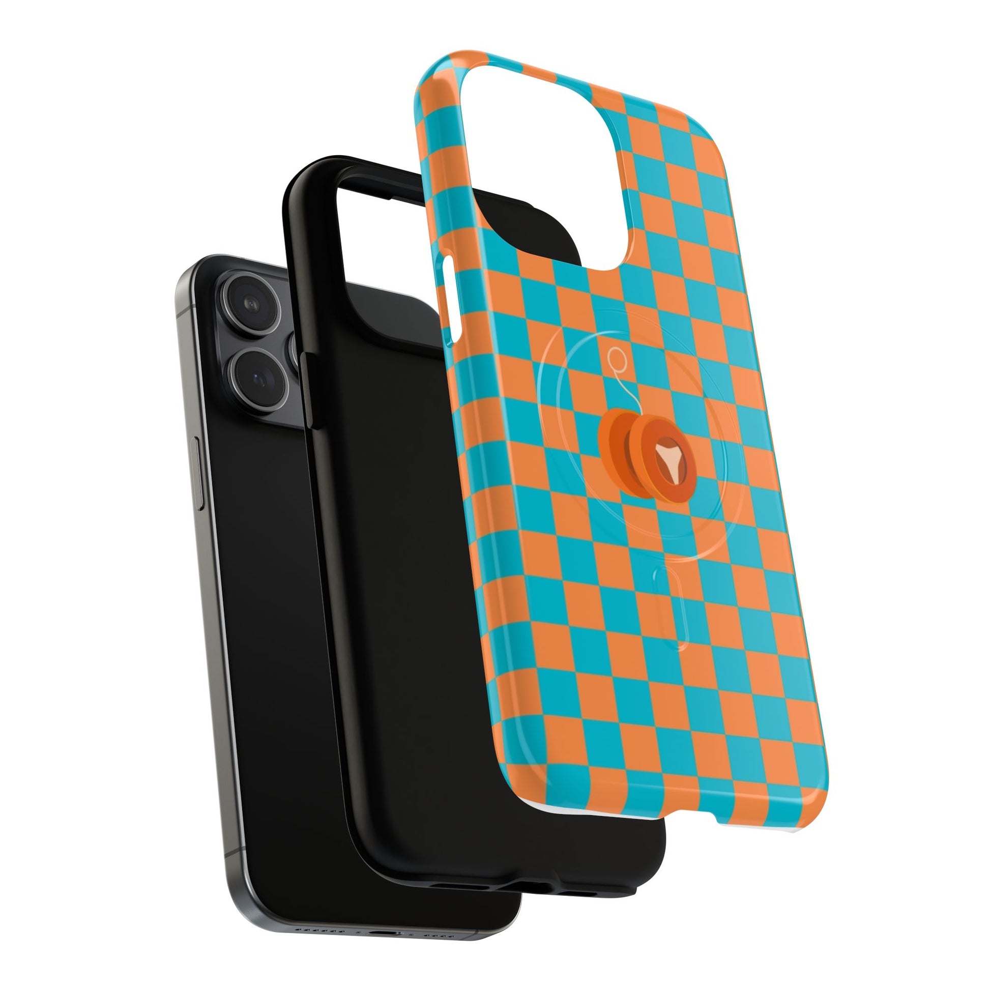 Vibrant Tough Magnetic Phone Case for Protection, Checkerboard Design for Tech Lovers, Gift for Birthdays, Holidays, or Daily Use