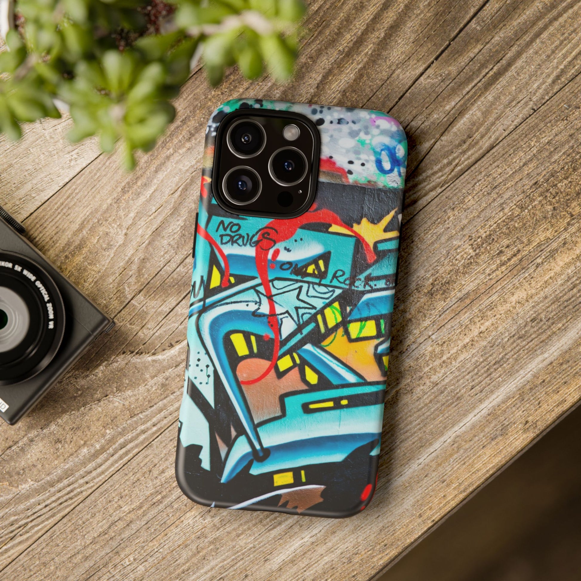 Edgy Phone Case with Graffiti Design, Tough Phone Case for Artists, Urban Style Phone Accessory, Graffiti Art Case, Unique Gift for Teens - FORMO