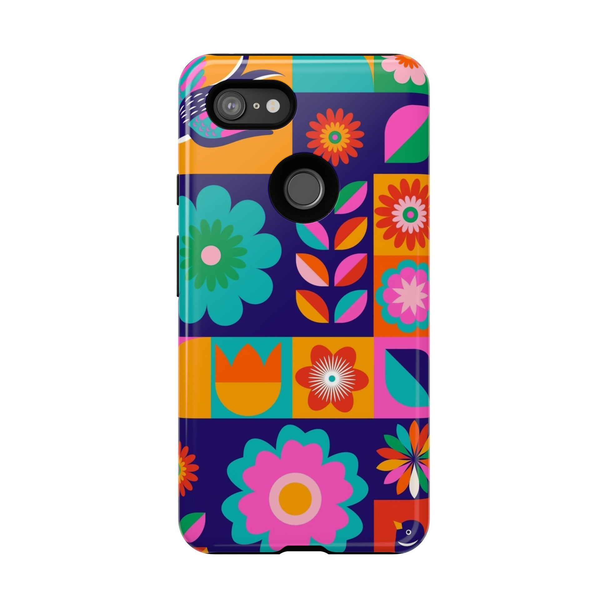 Colorful Floral Phone Case, Tough Cases for Protection, Vibrant Design Cover for Gift, Stylish Cell Phone Accessory, Fun Floral Designs - FORMO
