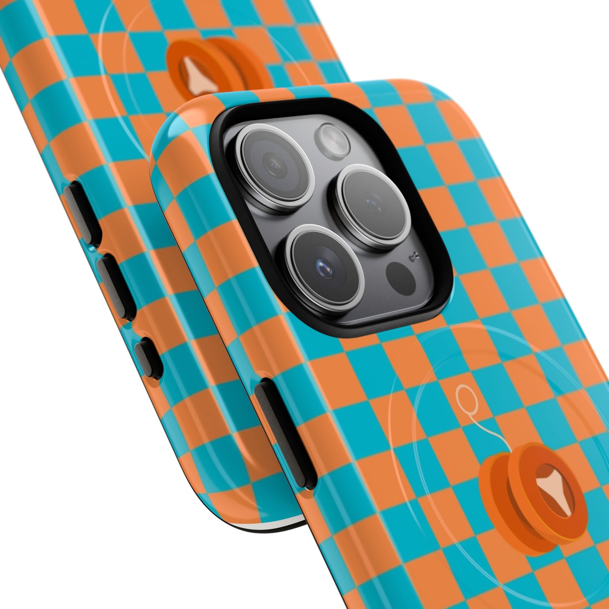 Vibrant Tough Magnetic Phone Case for Protection, Checkerboard Design for Tech Lovers, Gift for Birthdays, Holidays, or Daily Use