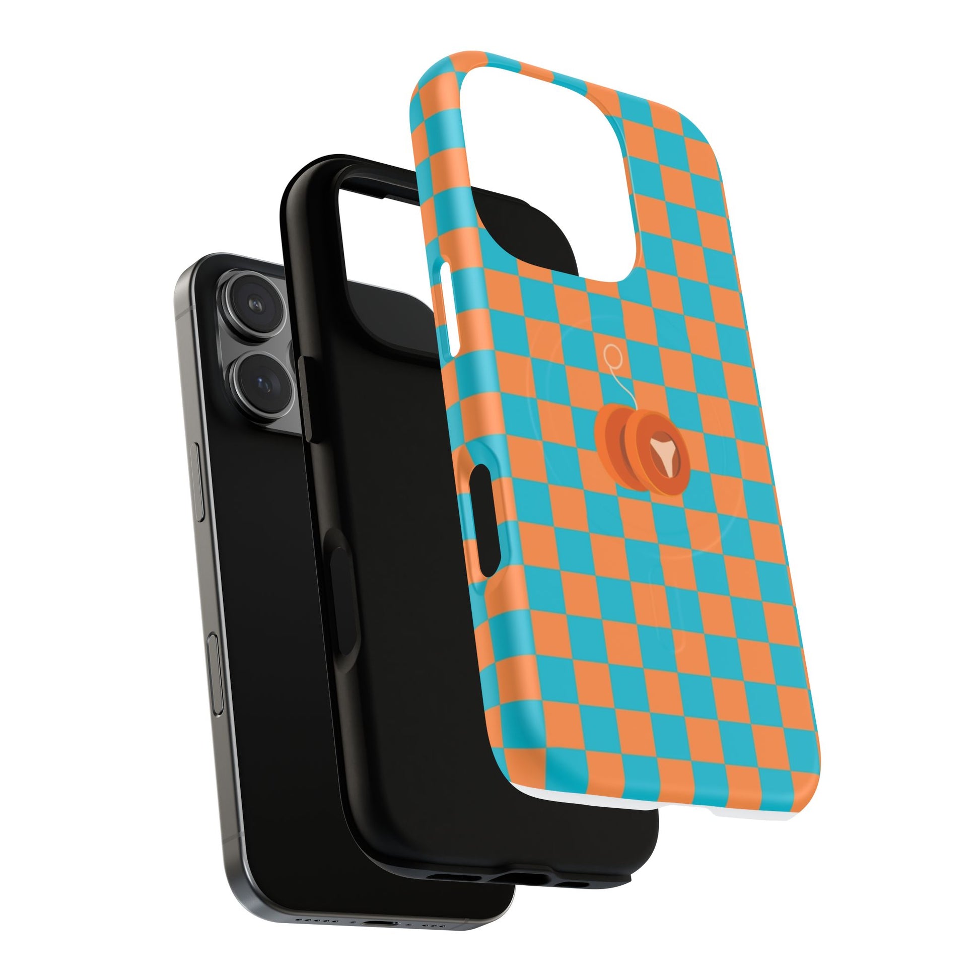 Vibrant Tough Magnetic Phone Case for Protection, Checkerboard Design for Tech Lovers, Gift for Birthdays, Holidays, or Daily Use
