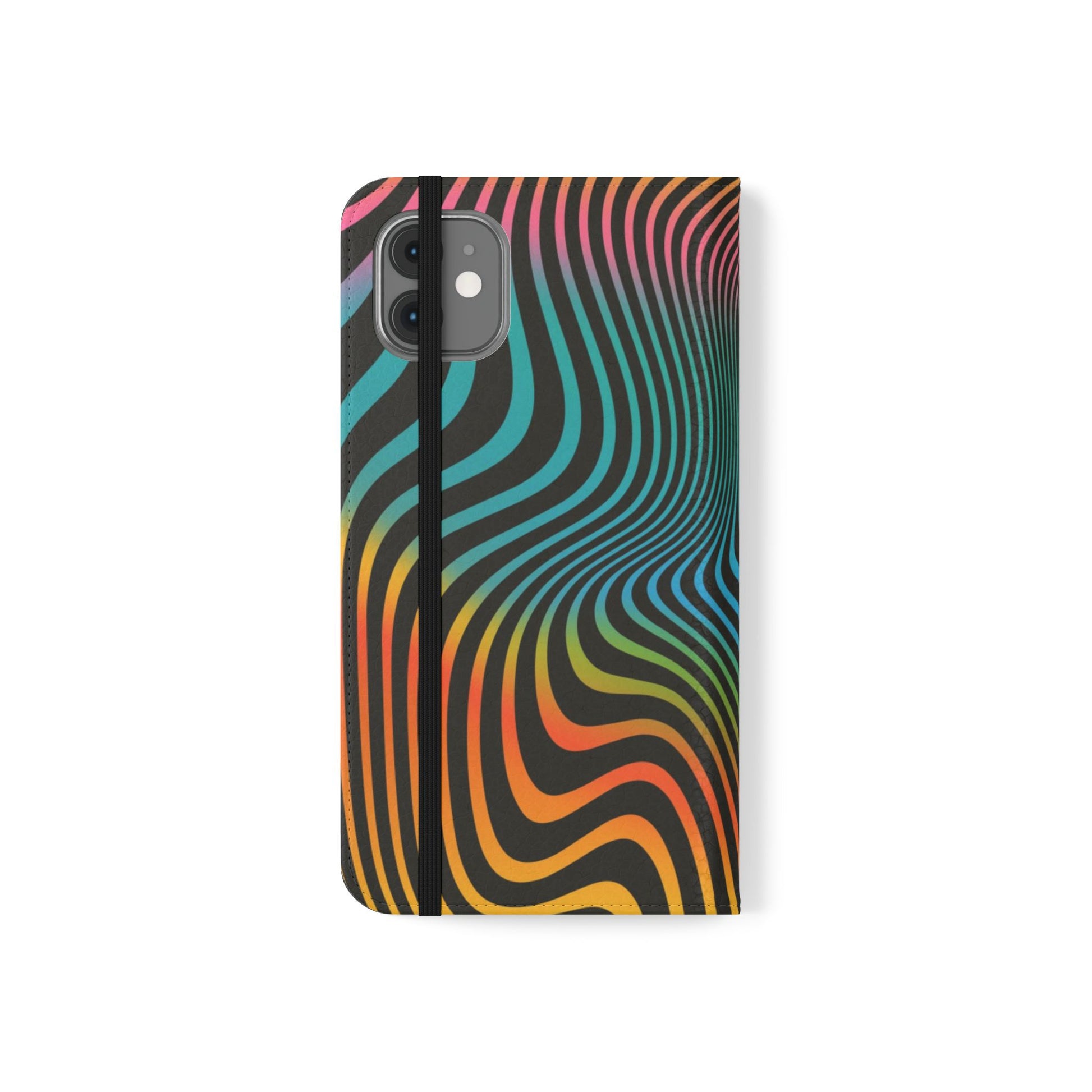 Vibrant Abstract Flip Case for Phone, Colorful Phone Wallet, Trendy Protective Cover, Unique Gift for Tech Lovers, Modern Accessories - FORMO
