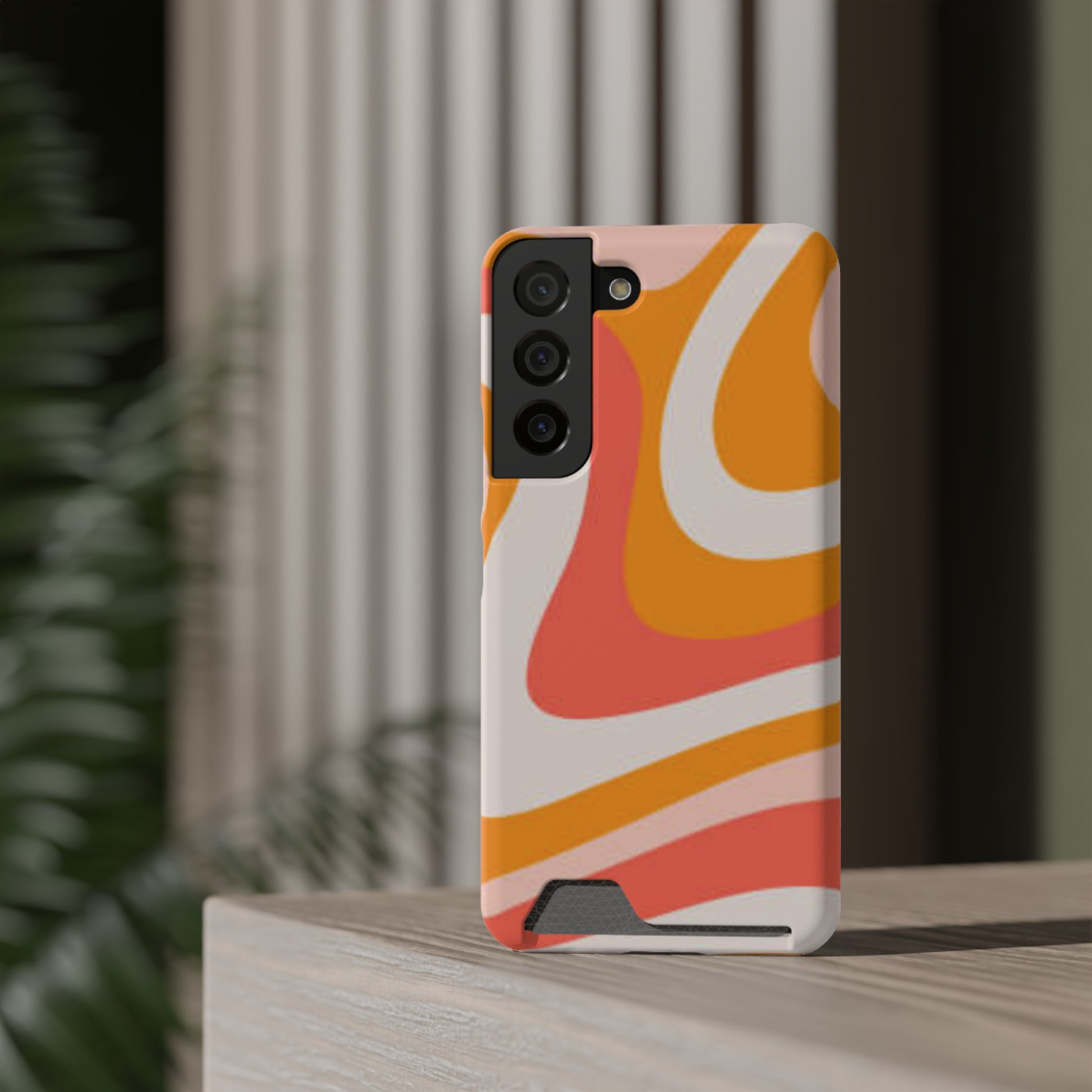 Trendy Phone Case with Card Holder, Boho Phone Accessory, Stylish Mobile Cover, Functional Gift for Friends, Perfect for Everyday Use - FORMO