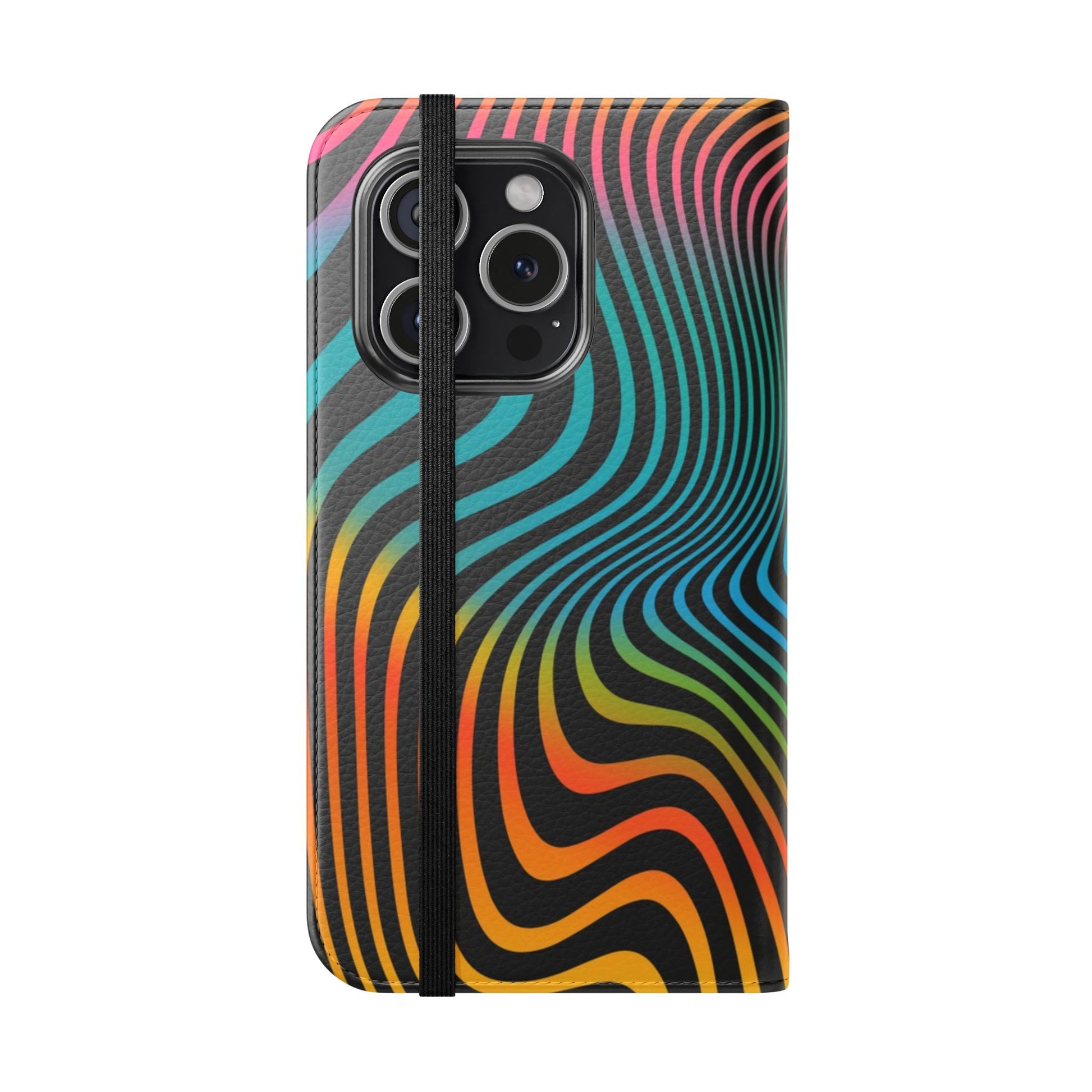 Vibrant Abstract Flip Case for Phone, Colorful Phone Wallet, Trendy Protective Cover, Unique Gift for Tech Lovers, Modern Accessories - FORMO