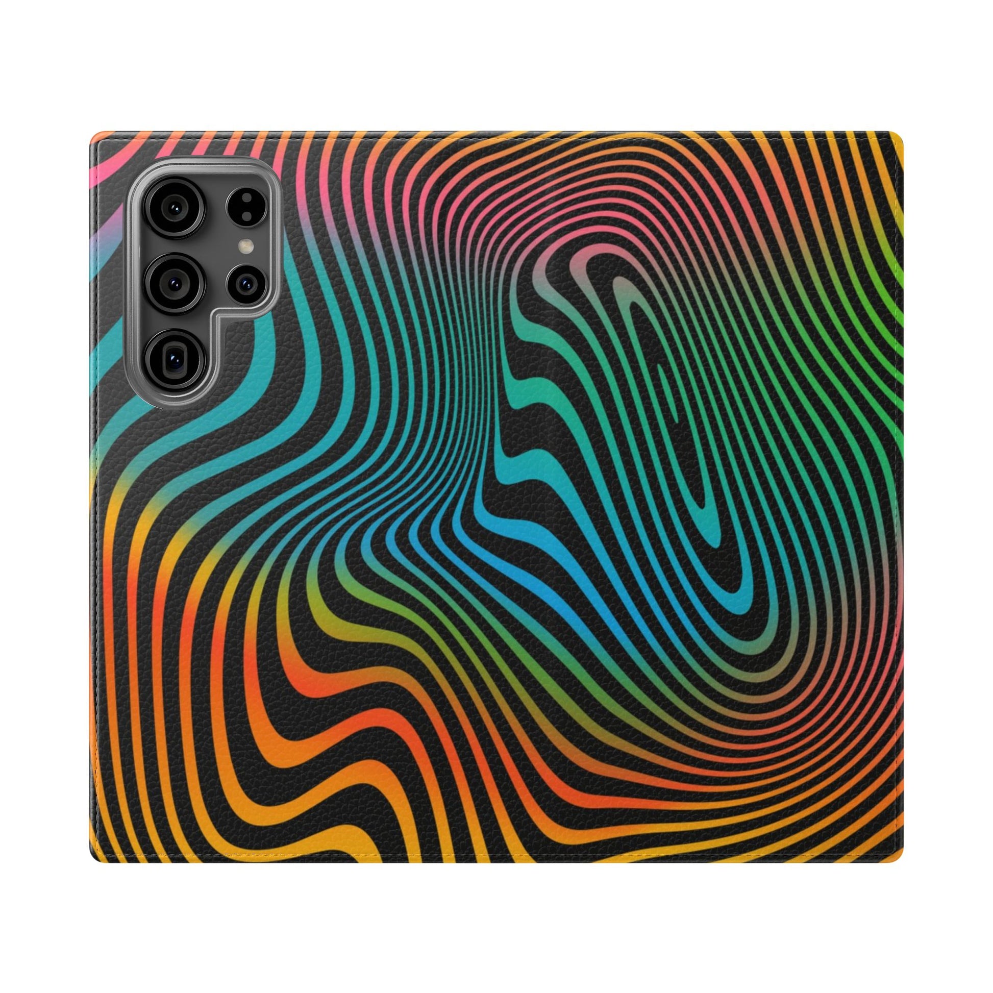 Vibrant Abstract Flip Case for Phone, Colorful Phone Wallet, Trendy Protective Cover, Unique Gift for Tech Lovers, Modern Accessories - FORMO
