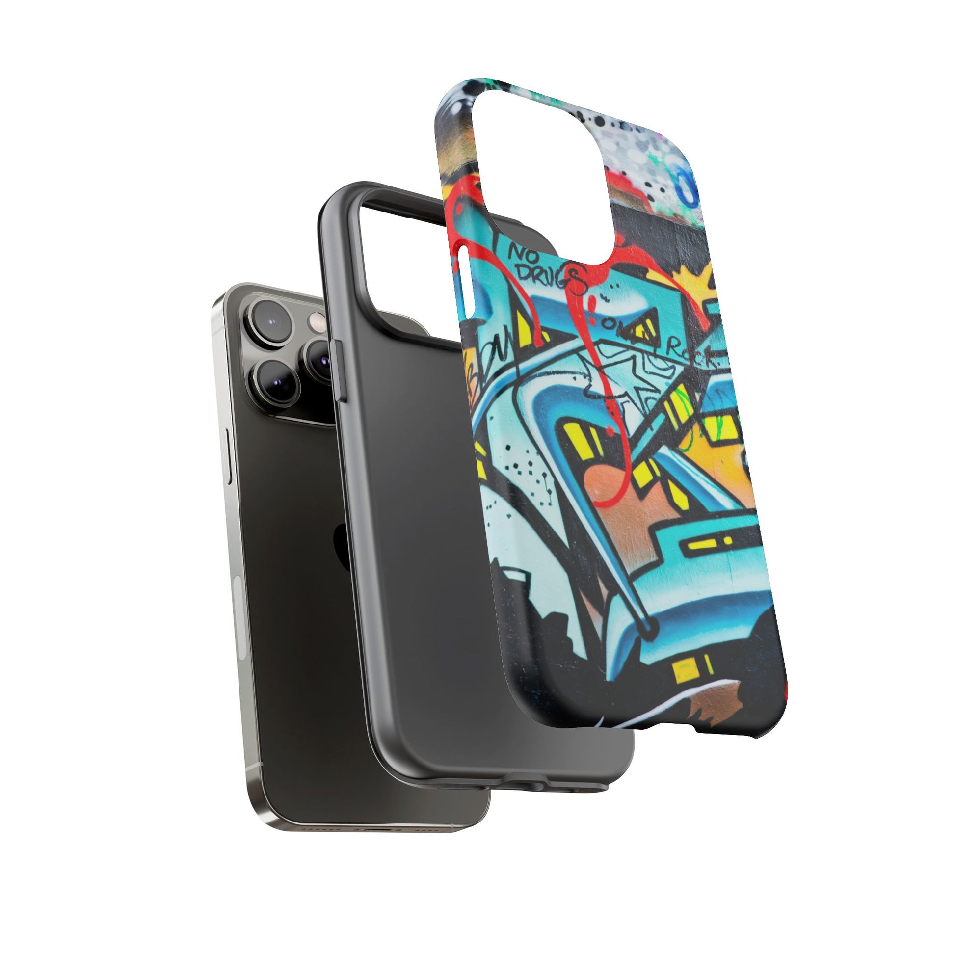 Edgy Phone Case with Graffiti Design, Tough Phone Case for Artists, Urban Style Phone Accessory, Graffiti Art Case, Unique Gift for Teens - FORMO