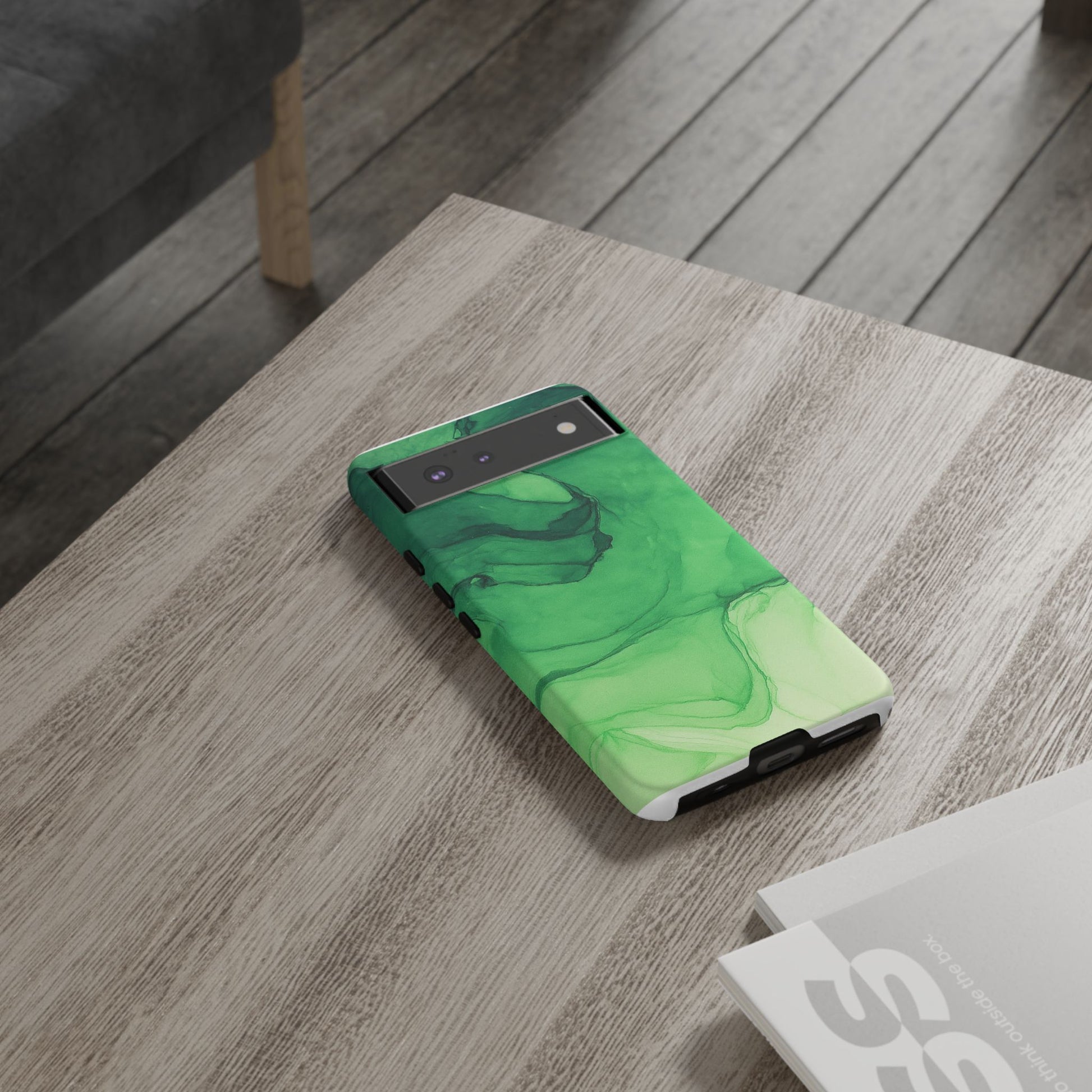 Stylish Phone Case for Nature Lovers, Tough Cases, Green Marble Design, Organic Aesthetic, Unique Gift, Eco-friendly Accessories