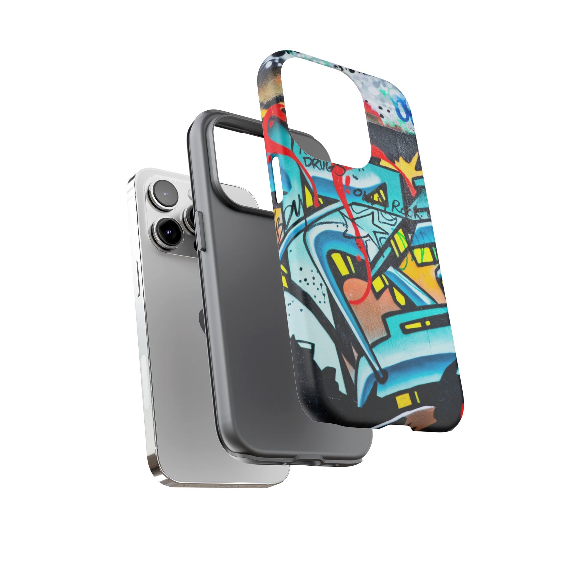 Edgy Phone Case with Graffiti Design, Tough Phone Case for Artists, Urban Style Phone Accessory, Graffiti Art Case, Unique Gift for Teens - FORMO