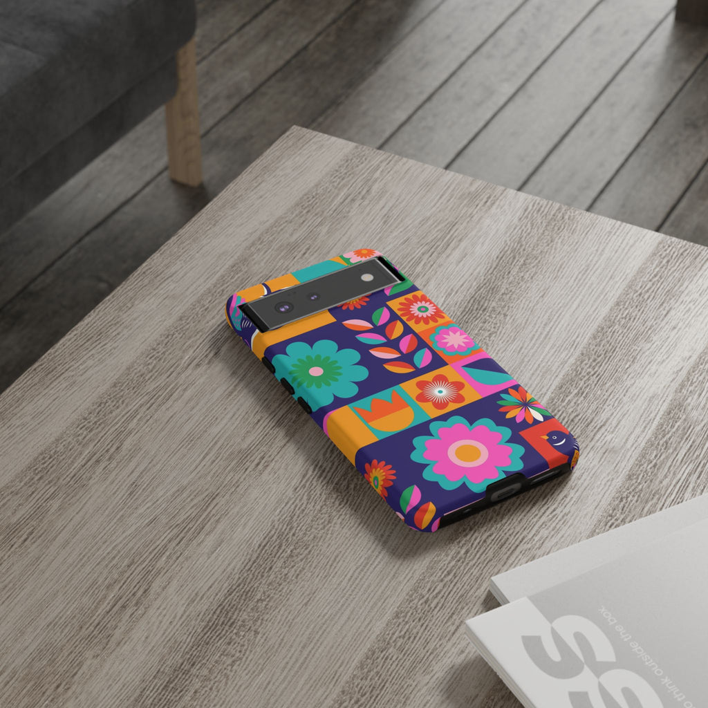 Colorful Floral Phone Case, Tough Cases for Protection, Vibrant Design Cover for Gift, Stylish Cell Phone Accessory, Fun Floral Designs - FORMO