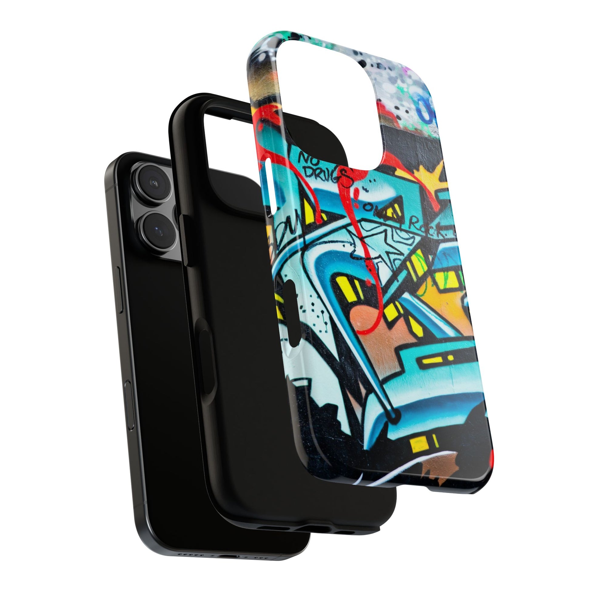 Edgy Phone Case with Graffiti Design, Tough Phone Case for Artists, Urban Style Phone Accessory, Graffiti Art Case, Unique Gift for Teens - FORMO