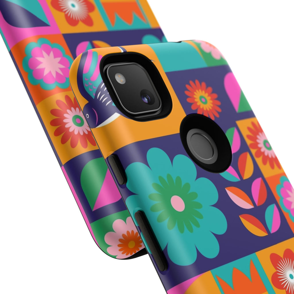 Colorful Floral Phone Case, Tough Cases for Protection, Vibrant Design Cover for Gift, Stylish Cell Phone Accessory, Fun Floral Designs - FORMO