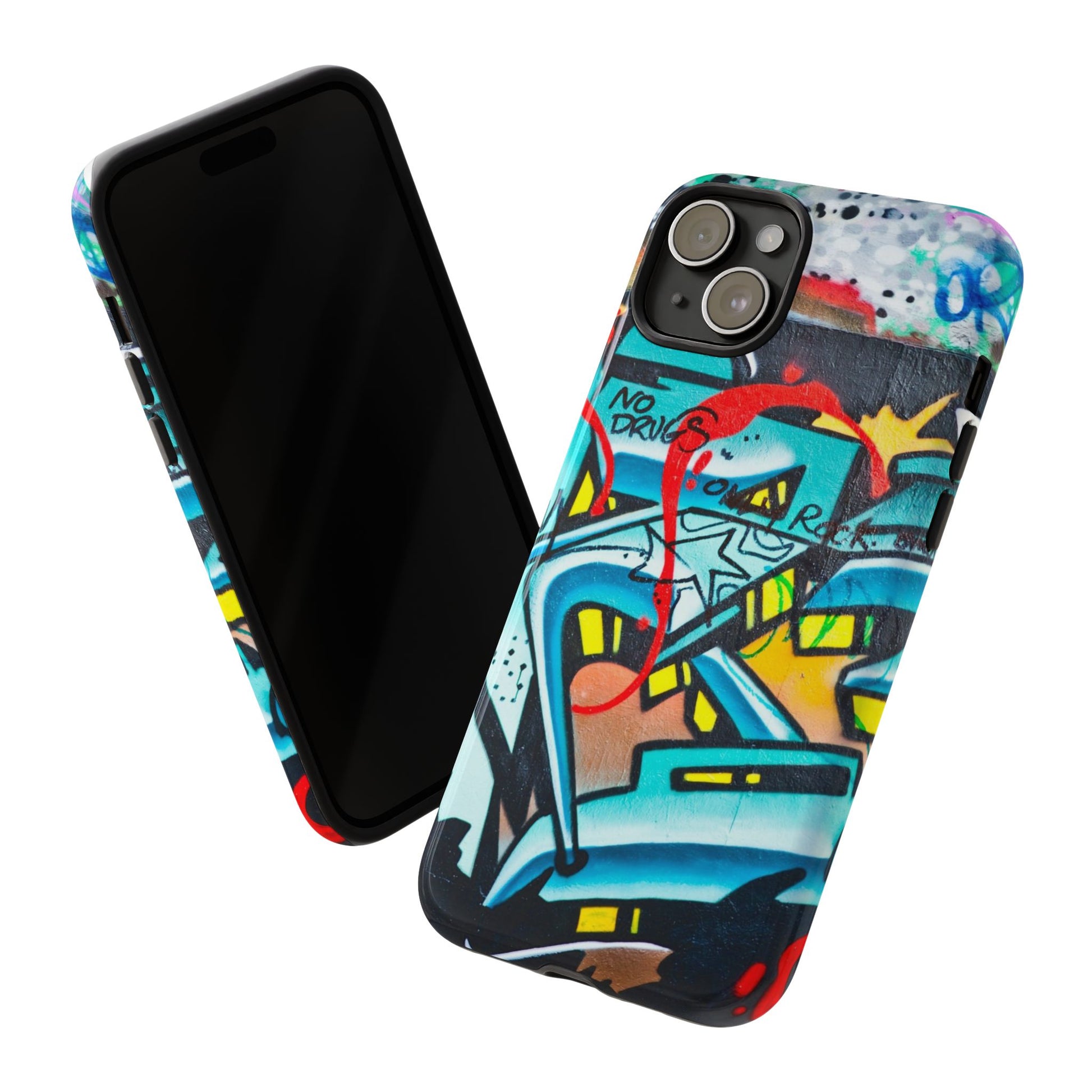 Edgy Phone Case with Graffiti Design, Tough Phone Case for Artists, Urban Style Phone Accessory, Graffiti Art Case, Unique Gift for Teens - FORMO