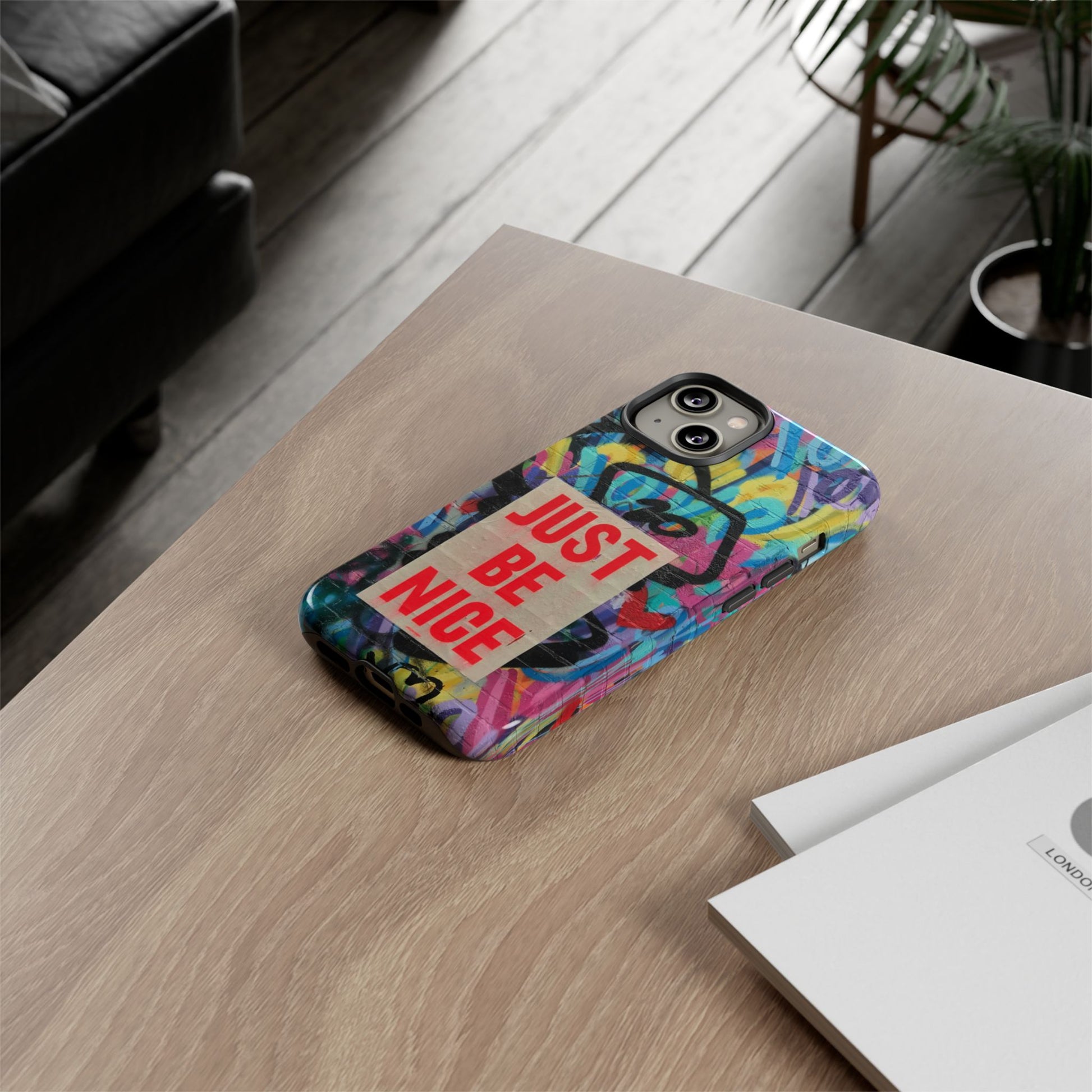 Colorful Phone Case - Just Be Nice Design, Motivational Gift, Phone Accessories, Unique Custom Case, Positive Vibe Tech Gear - FORMO