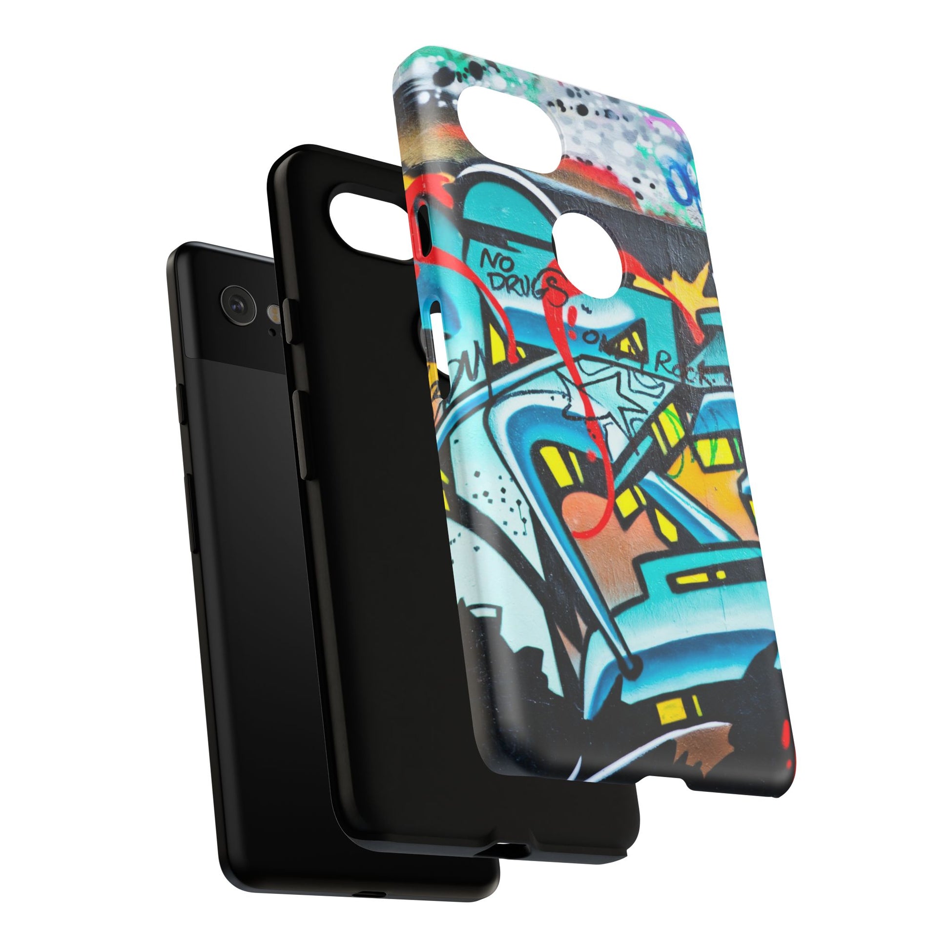 Edgy Phone Case with Graffiti Design, Tough Phone Case for Artists, Urban Style Phone Accessory, Graffiti Art Case, Unique Gift for Teens - FORMO