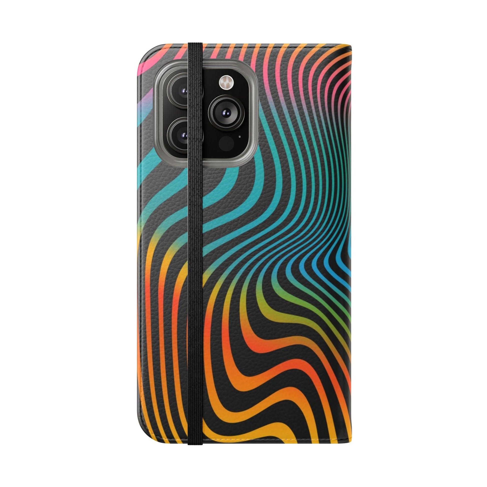 Vibrant Abstract Flip Case for Phone, Colorful Phone Wallet, Trendy Protective Cover, Unique Gift for Tech Lovers, Modern Accessories - FORMO