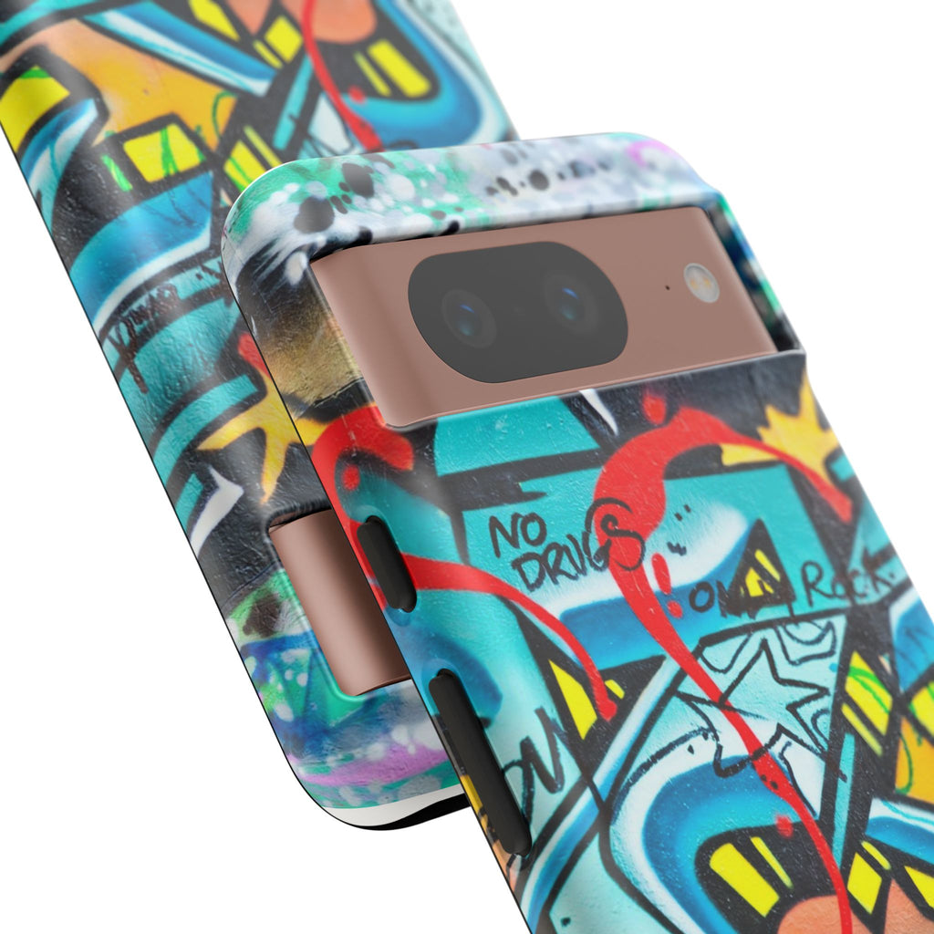 Edgy Phone Case with Graffiti Design, Tough Phone Case for Artists, Urban Style Phone Accessory, Graffiti Art Case, Unique Gift for Teens - FORMO