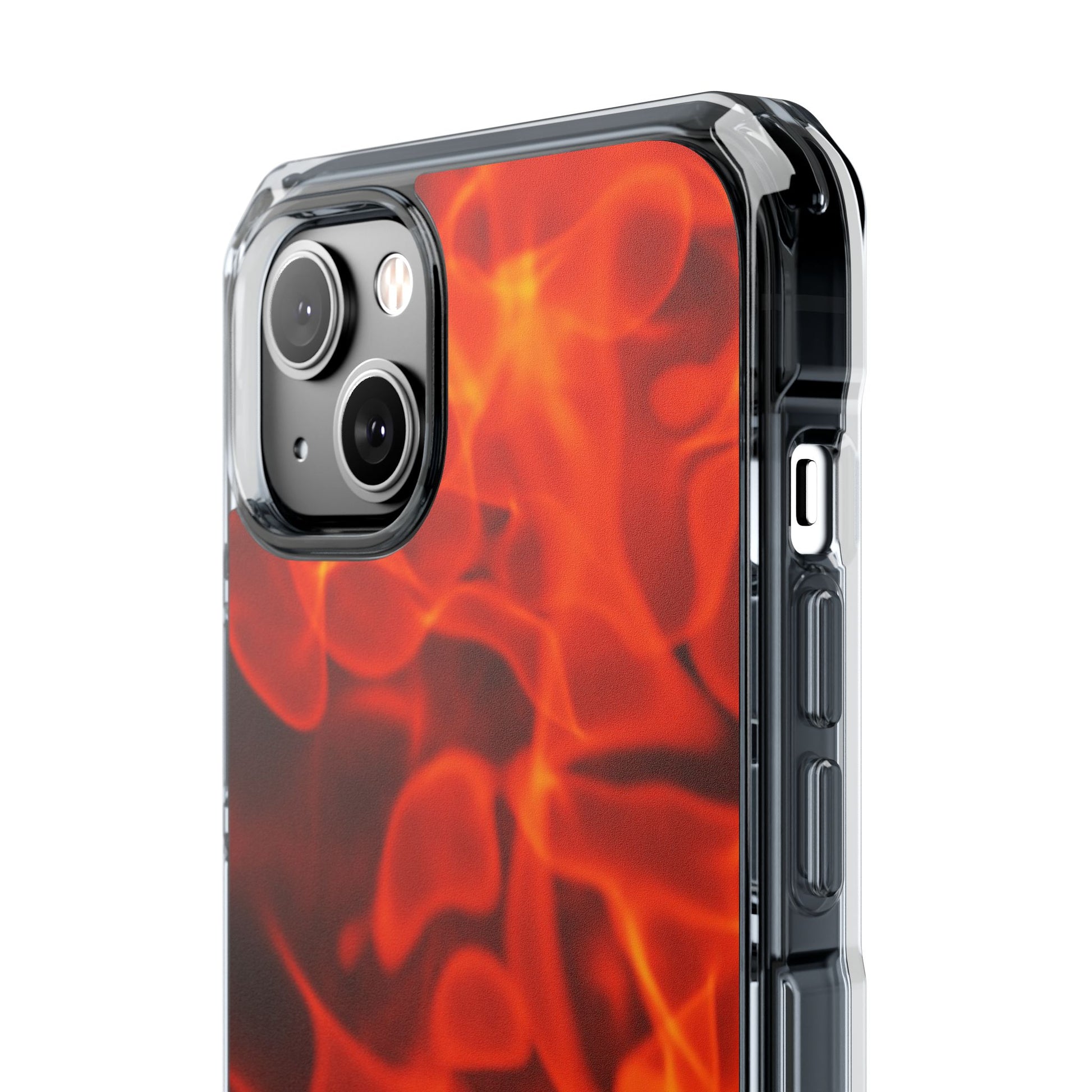 Magnetic Clear Phone Cases with Fiery Design, Protective Case for iPhone, Customizable Tech Accessory, Unique Gift Idea, Holiday Gift - FORMO