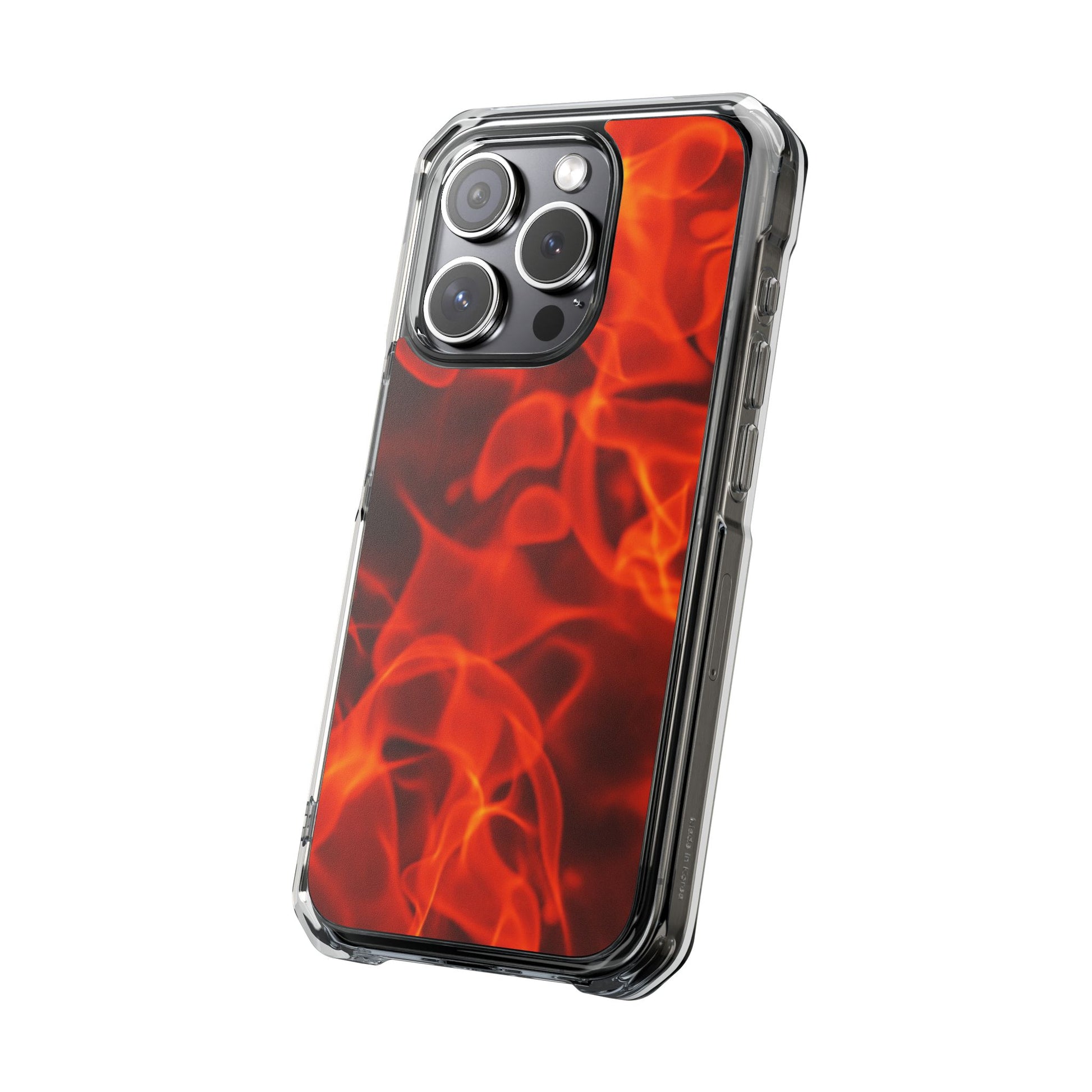 Magnetic Clear Phone Cases with Fiery Design, Protective Case for iPhone, Customizable Tech Accessory, Unique Gift Idea, Holiday Gift - FORMO