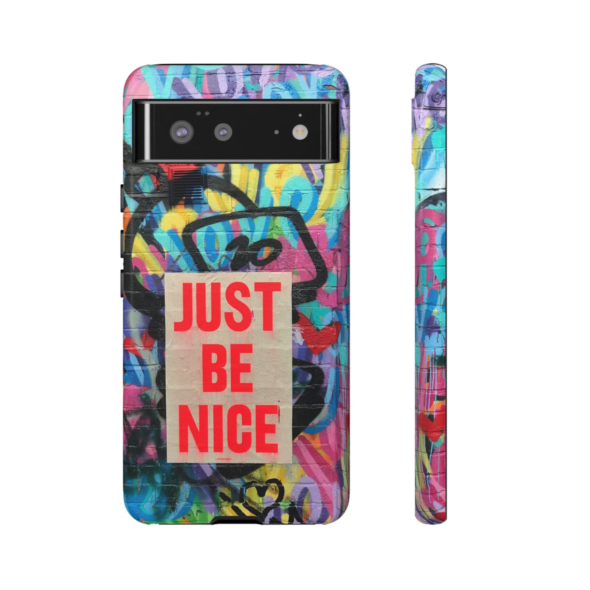 Colorful Phone Case - Just Be Nice Design, Motivational Gift, Phone Accessories, Unique Custom Case, Positive Vibe Tech Gear - FORMO