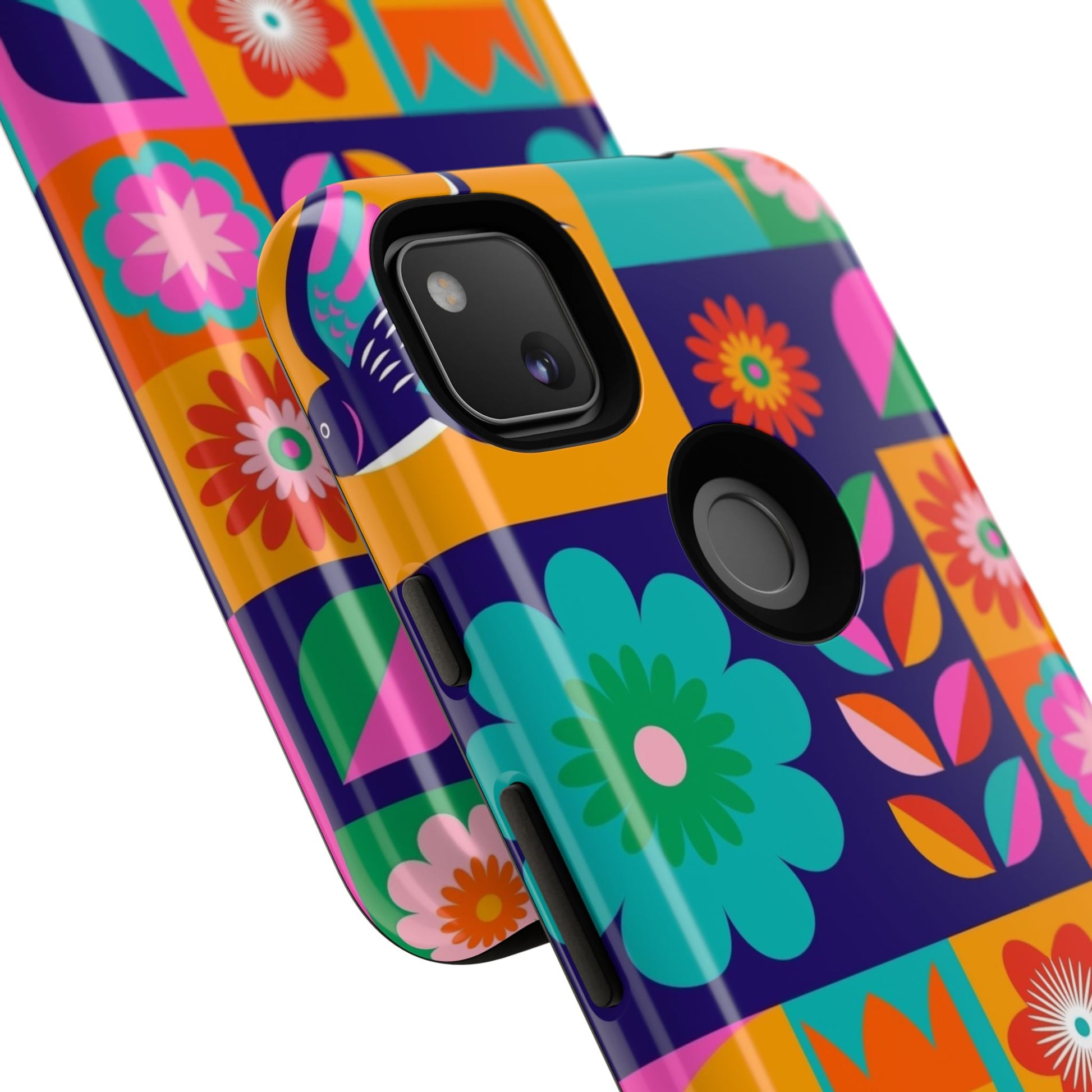 Colorful Floral Phone Case, Tough Cases for Protection, Vibrant Design Cover for Gift, Stylish Cell Phone Accessory, Fun Floral Designs - FORMO