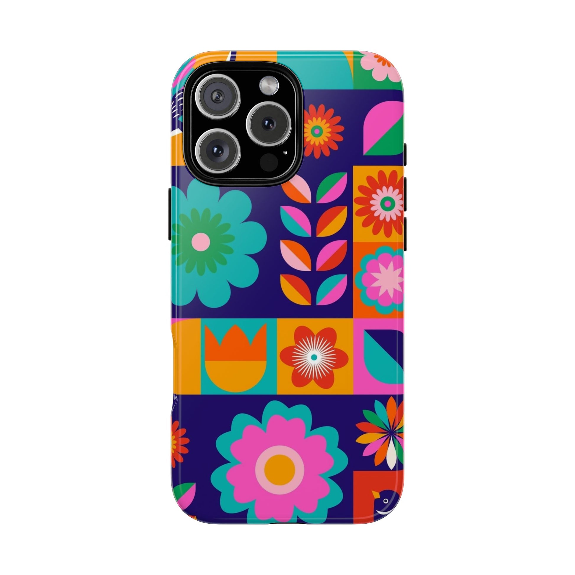 Colorful Floral Phone Case, Tough Cases for Protection, Vibrant Design Cover for Gift, Stylish Cell Phone Accessory, Fun Floral Designs - FORMO