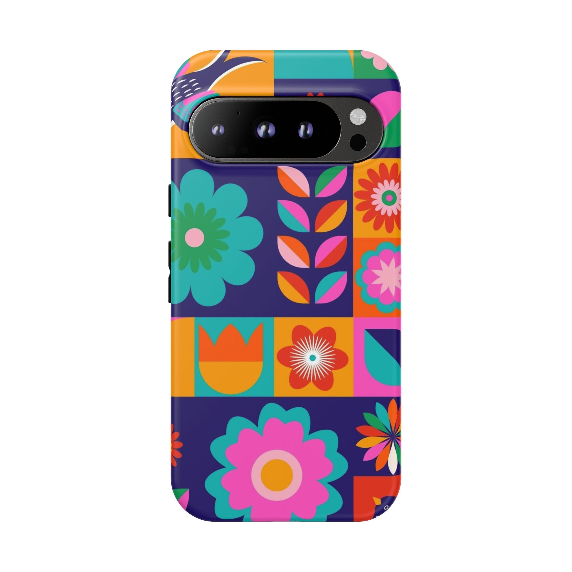 Colorful Floral Phone Case, Tough Cases for Protection, Vibrant Design Cover for Gift, Stylish Cell Phone Accessory, Fun Floral Designs - FORMO