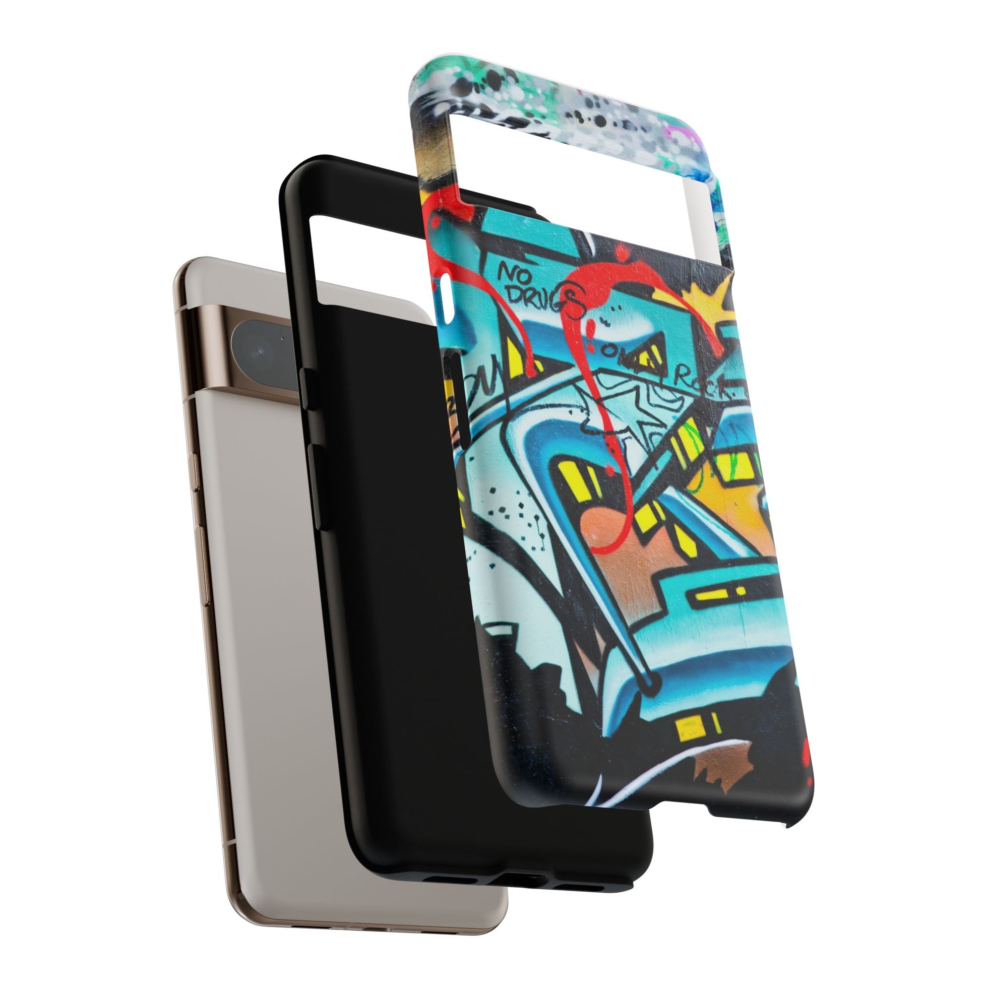 Edgy Phone Case with Graffiti Design, Tough Phone Case for Artists, Urban Style Phone Accessory, Graffiti Art Case, Unique Gift for Teens - FORMO