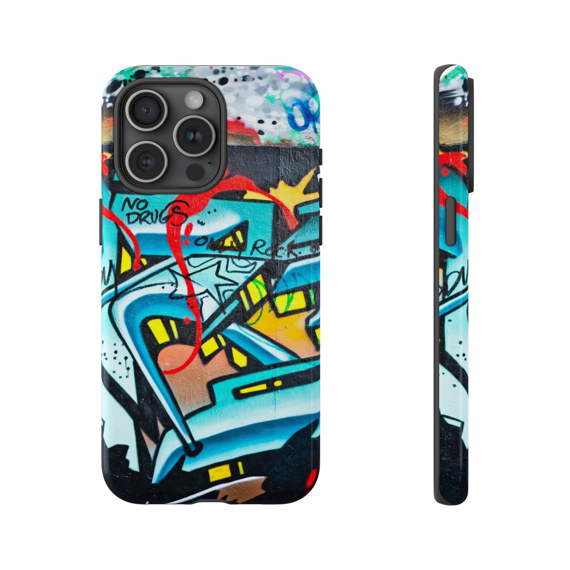 Edgy Phone Case with Graffiti Design, Tough Phone Case for Artists, Urban Style Phone Accessory, Graffiti Art Case, Unique Gift for Teens - FORMO