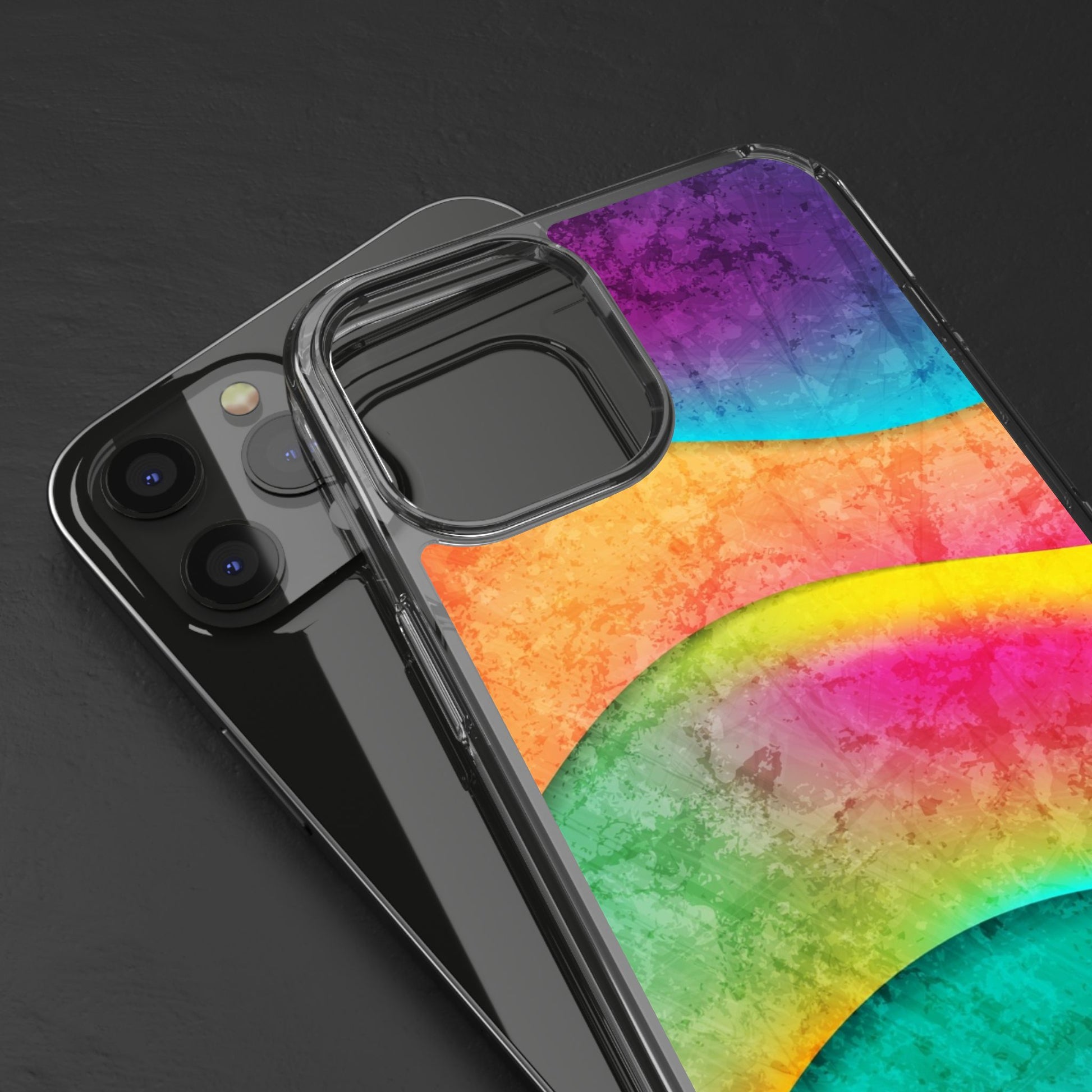 Rainbow Pattern Clear Phone Case (iPhone & Samsung Compatible) - FORMO
