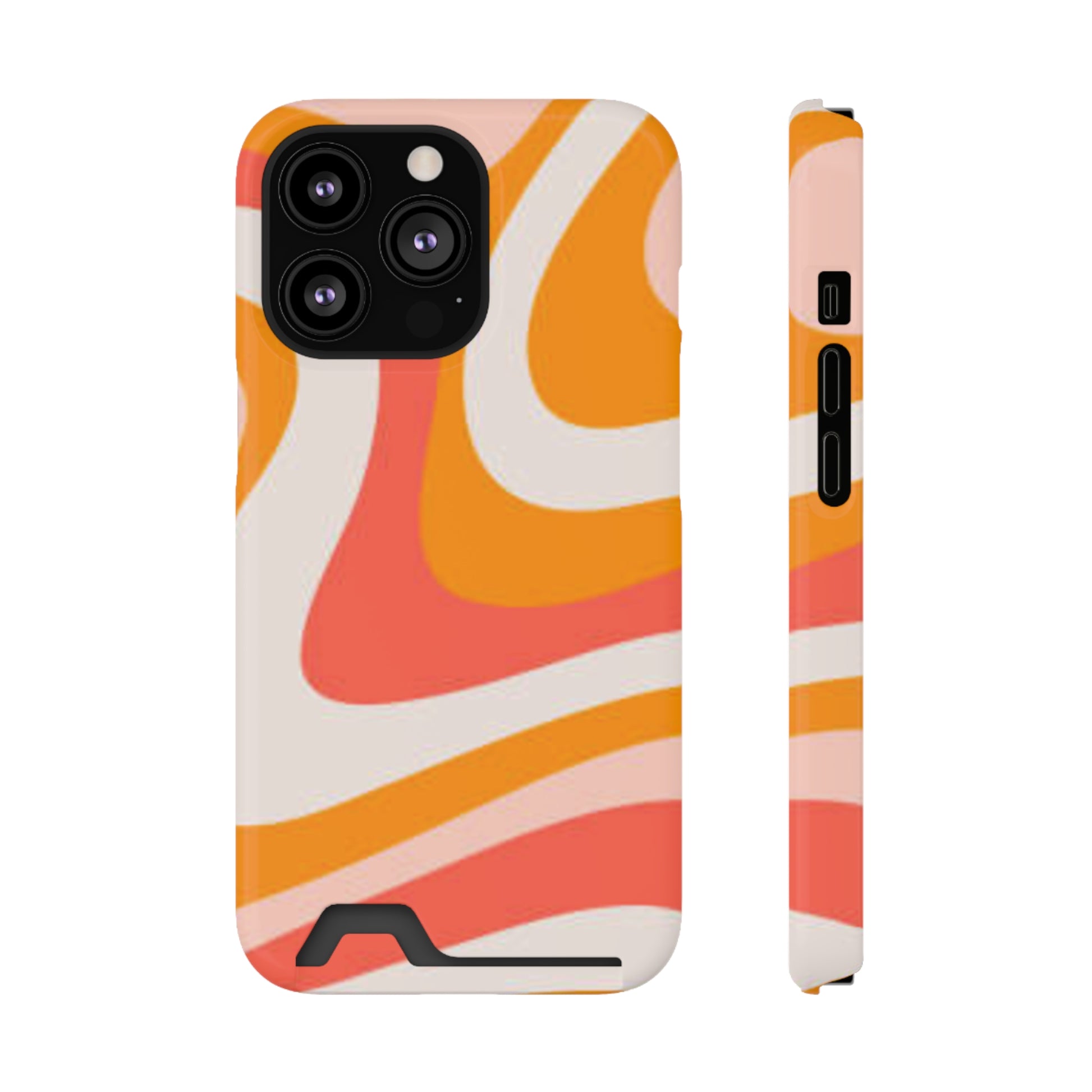 Trendy Phone Case with Card Holder, Boho Phone Accessory, Stylish Mobile Cover, Functional Gift for Friends, Perfect for Everyday Use - FORMO