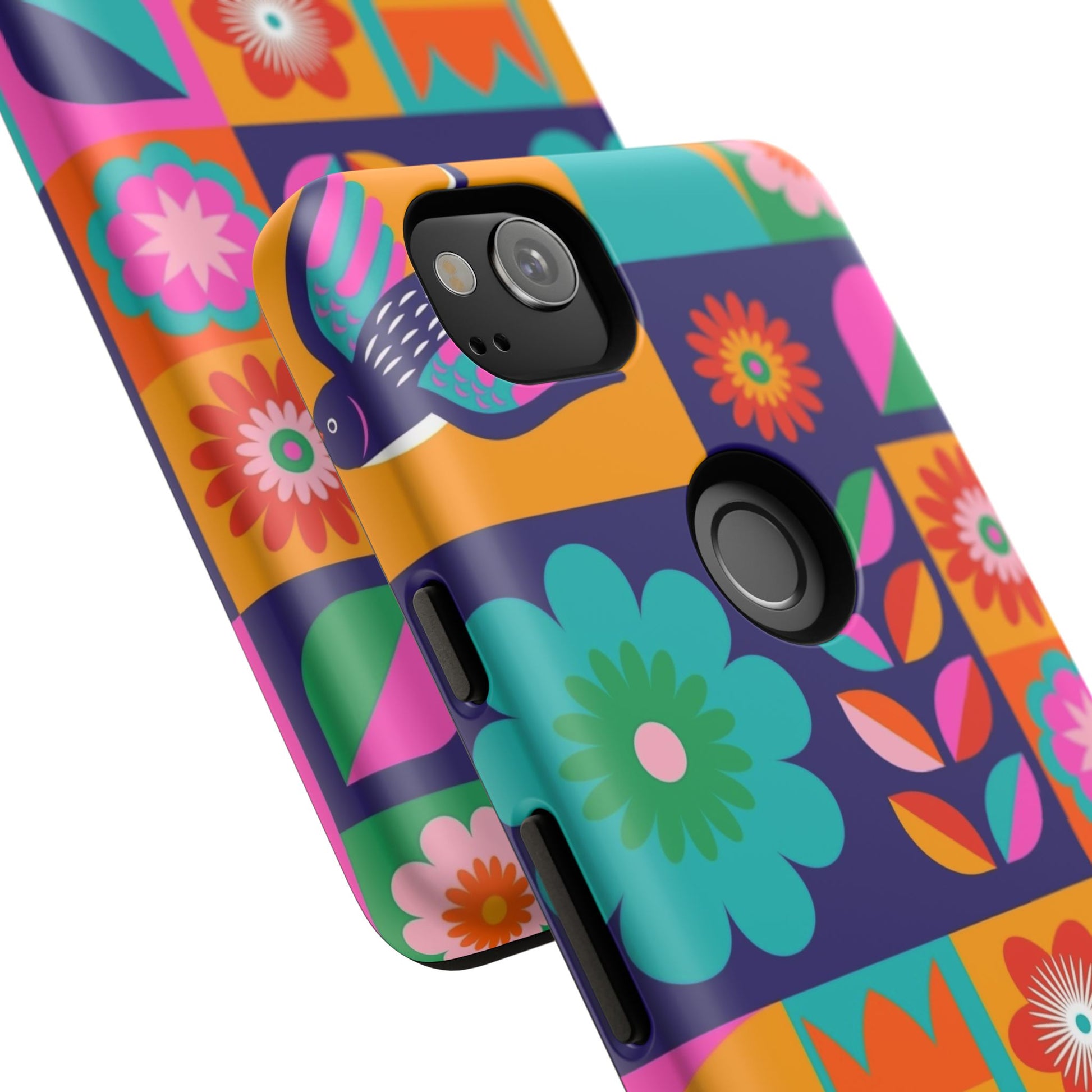 Colorful Floral Phone Case, Tough Cases for Protection, Vibrant Design Cover for Gift, Stylish Cell Phone Accessory, Fun Floral Designs - FORMO