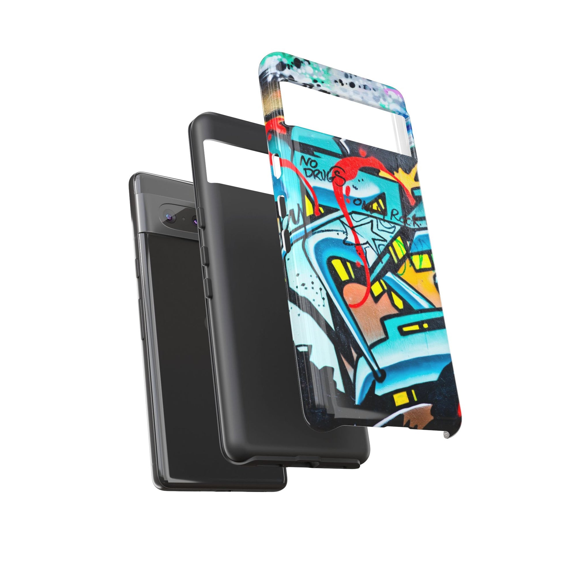 Edgy Phone Case with Graffiti Design, Tough Phone Case for Artists, Urban Style Phone Accessory, Graffiti Art Case, Unique Gift for Teens - FORMO