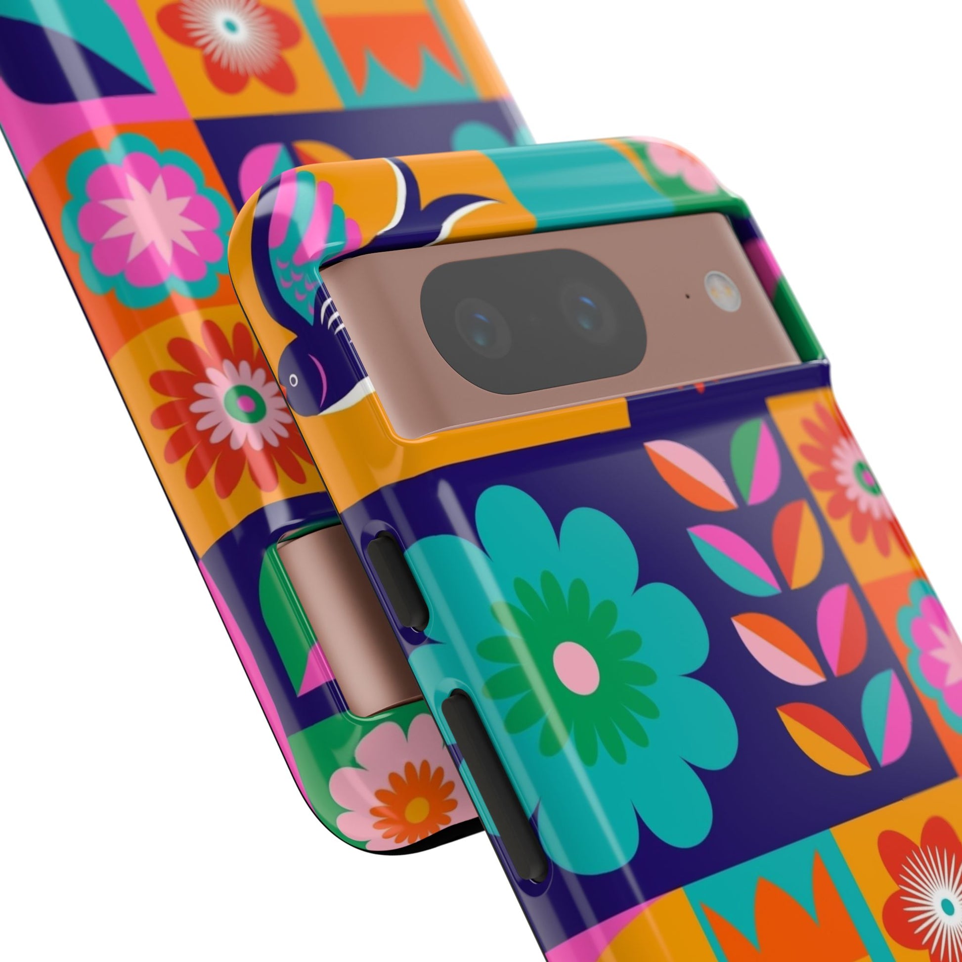 Colorful Floral Phone Case, Tough Cases for Protection, Vibrant Design Cover for Gift, Stylish Cell Phone Accessory, Fun Floral Designs - FORMO