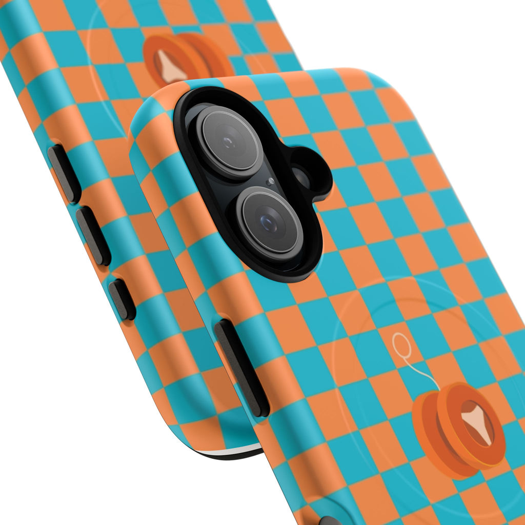 Vibrant Tough Magnetic Phone Case for Protection, Checkerboard Design for Tech Lovers, Gift for Birthdays, Holidays, or Daily Use