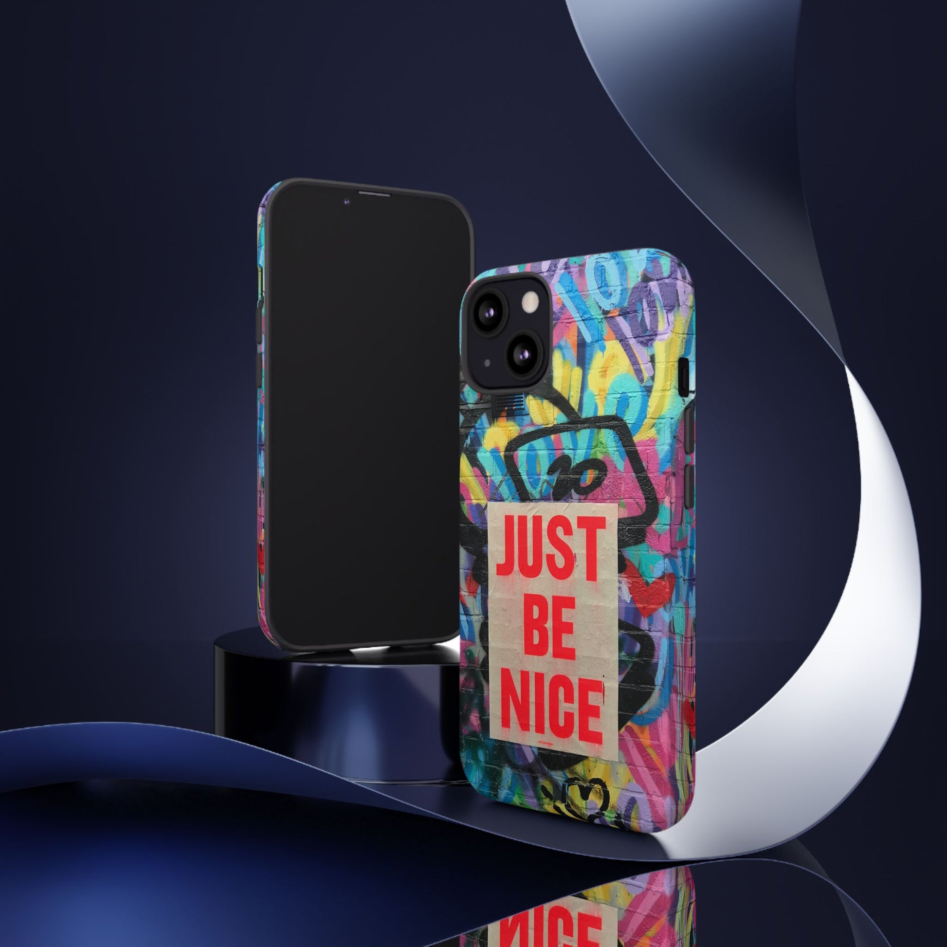 Colorful Phone Case - Just Be Nice Design, Motivational Gift, Phone Accessories, Unique Custom Case, Positive Vibe Tech Gear - FORMO