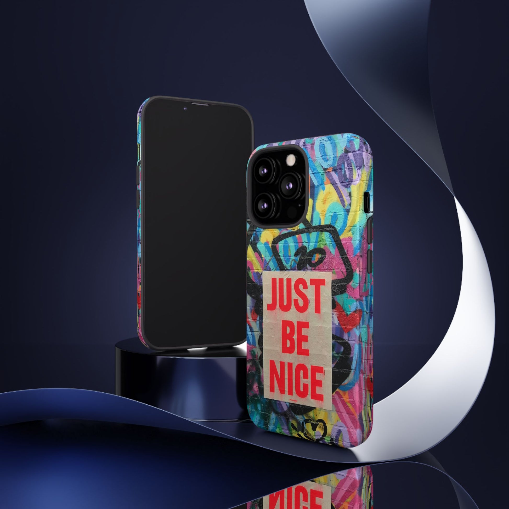 Colorful Phone Case - Just Be Nice Design, Motivational Gift, Phone Accessories, Unique Custom Case, Positive Vibe Tech Gear - FORMO