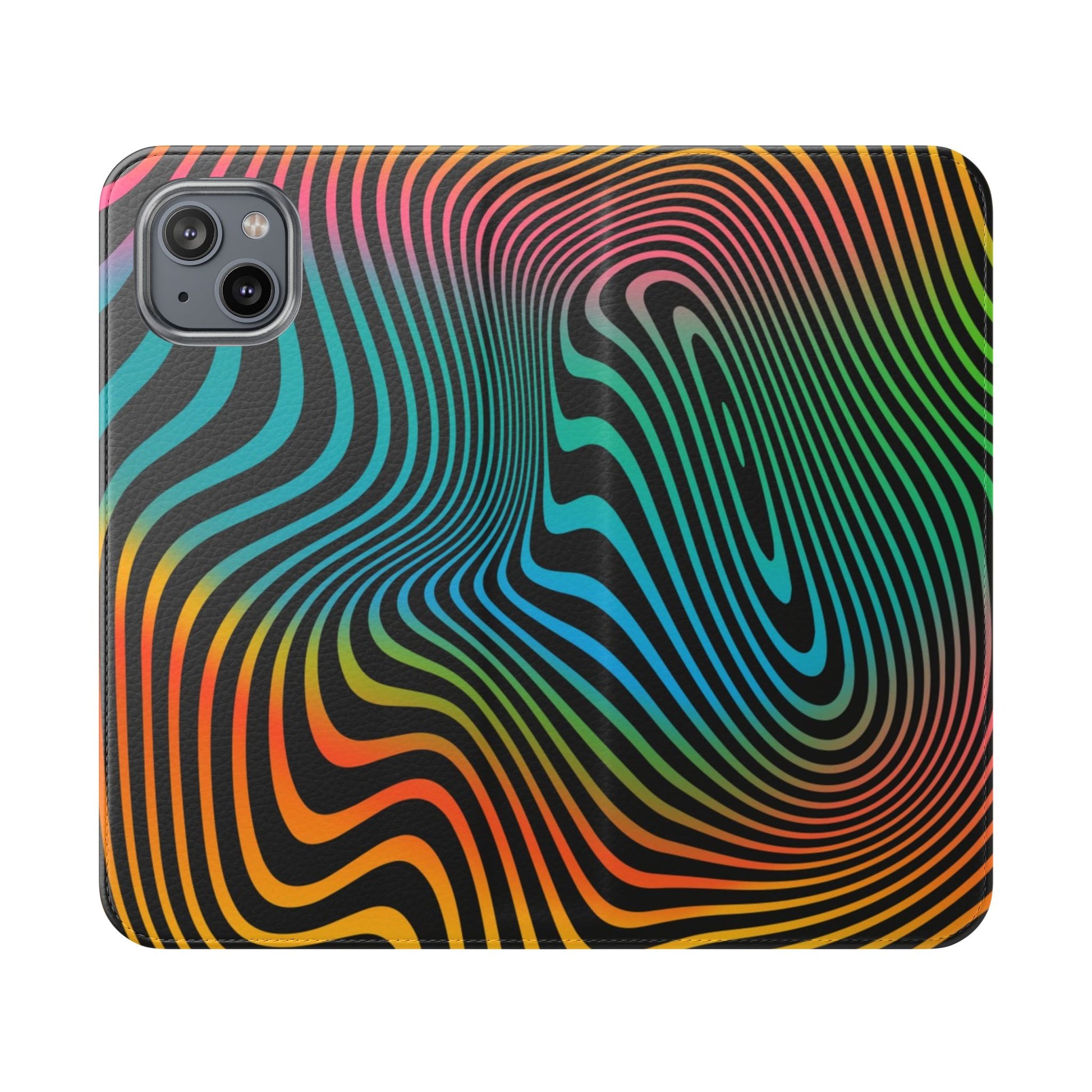 Vibrant Abstract Flip Case for Phone, Colorful Phone Wallet, Trendy Protective Cover, Unique Gift for Tech Lovers, Modern Accessories - FORMO