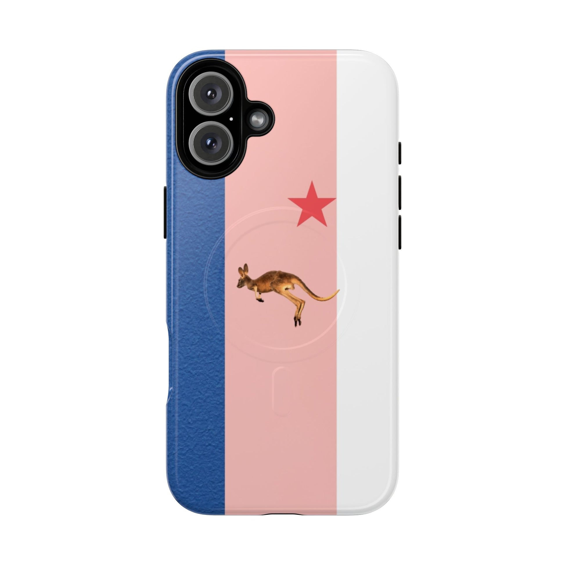 Kangaroo Flag Magnetic Phone Case, Tough Phone Cover, Australian Pride Accessory, Travel Gift, Fun Statement Case