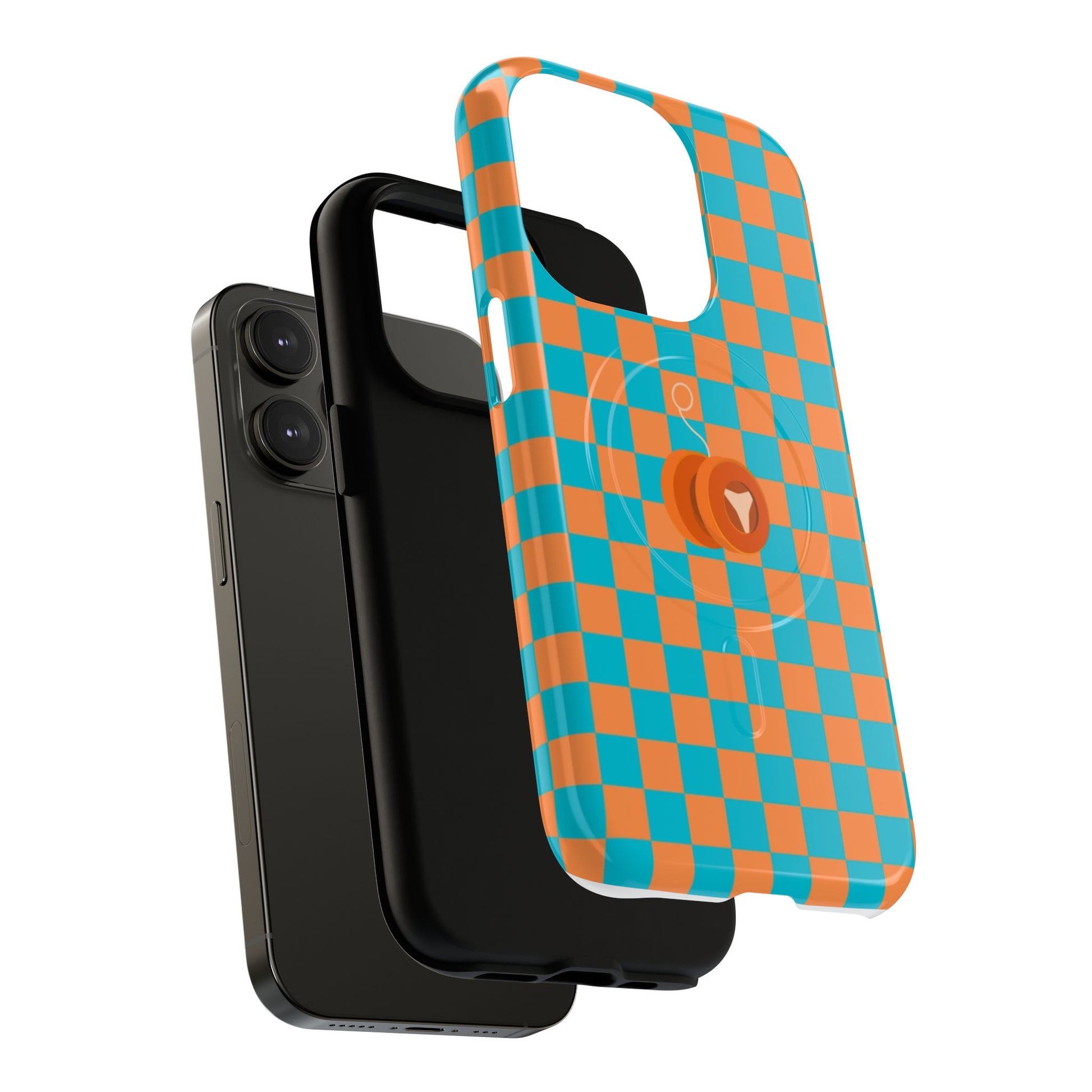 Vibrant Tough Magnetic Phone Case for Protection, Checkerboard Design for Tech Lovers, Gift for Birthdays, Holidays, or Daily Use