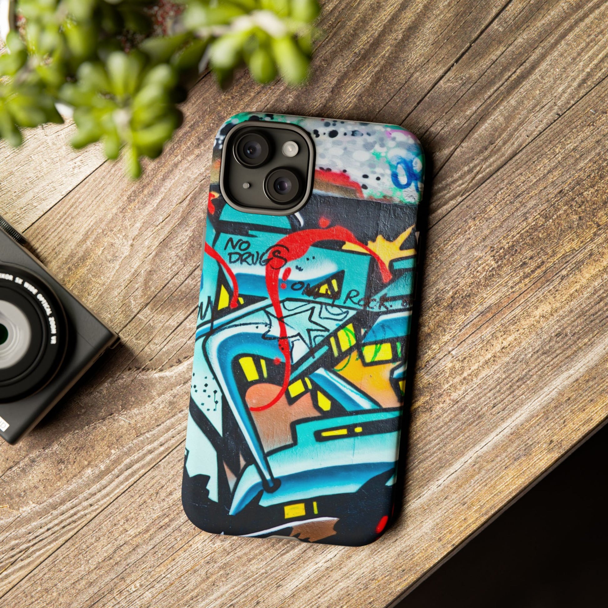 Edgy Phone Case with Graffiti Design, Tough Phone Case for Artists, Urban Style Phone Accessory, Graffiti Art Case, Unique Gift for Teens - FORMO