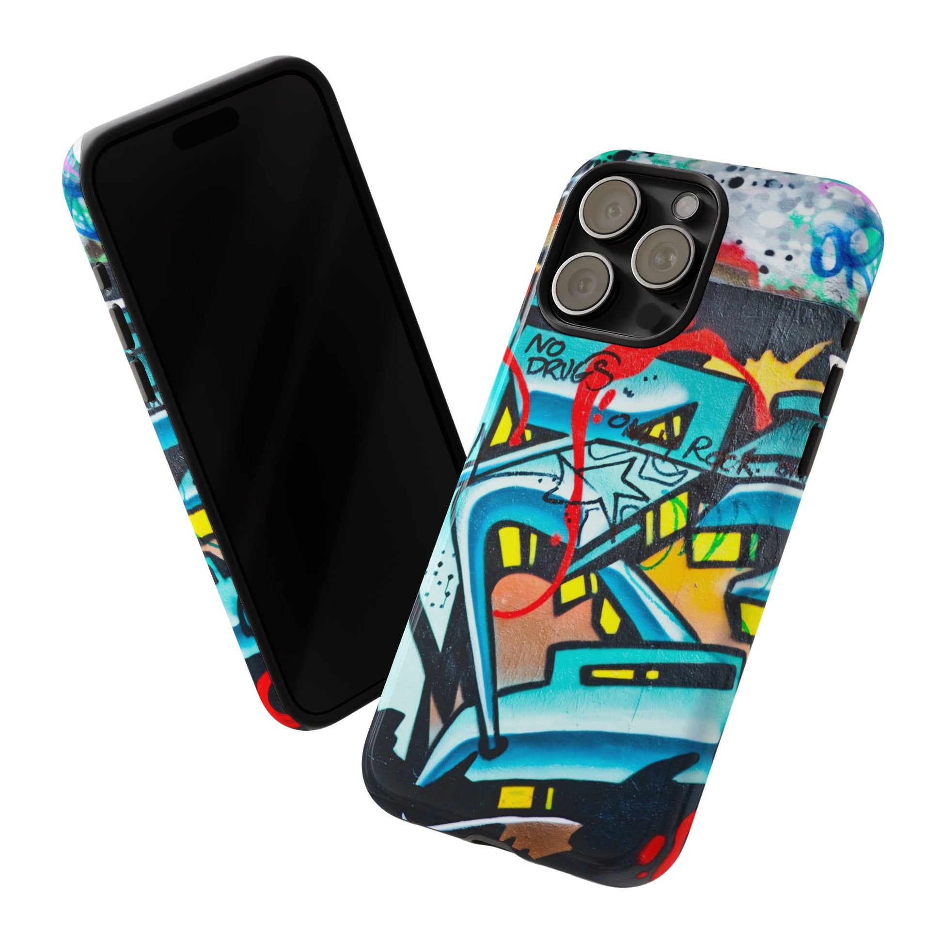 Edgy Phone Case with Graffiti Design, Tough Phone Case for Artists, Urban Style Phone Accessory, Graffiti Art Case, Unique Gift for Teens - FORMO