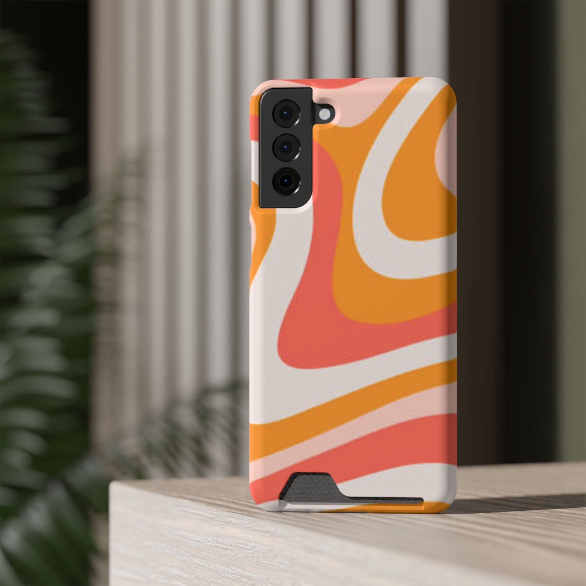 Trendy Phone Case with Card Holder, Boho Phone Accessory, Stylish Mobile Cover, Functional Gift for Friends, Perfect for Everyday Use - FORMO