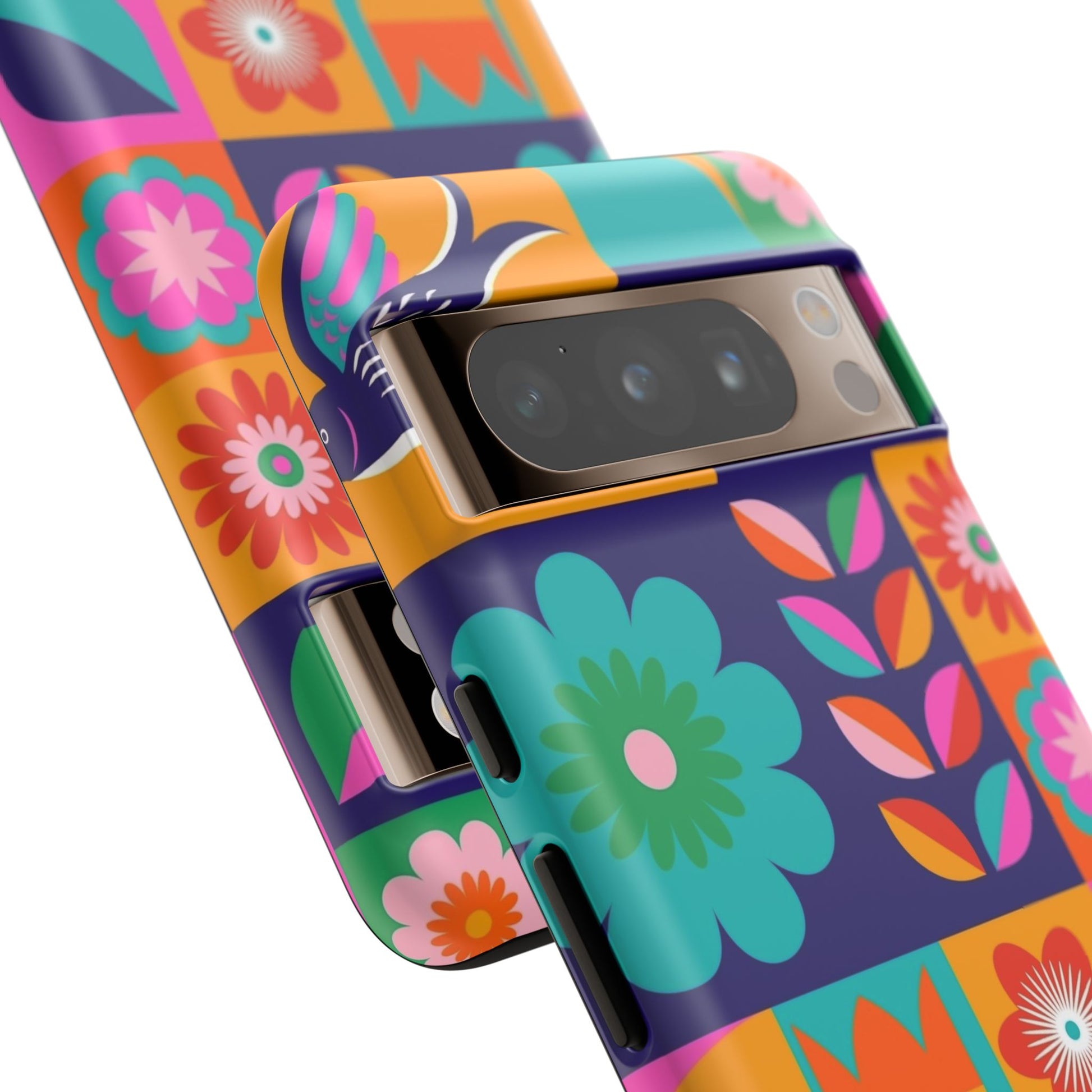 Colorful Floral Phone Case, Tough Cases for Protection, Vibrant Design Cover for Gift, Stylish Cell Phone Accessory, Fun Floral Designs - FORMO