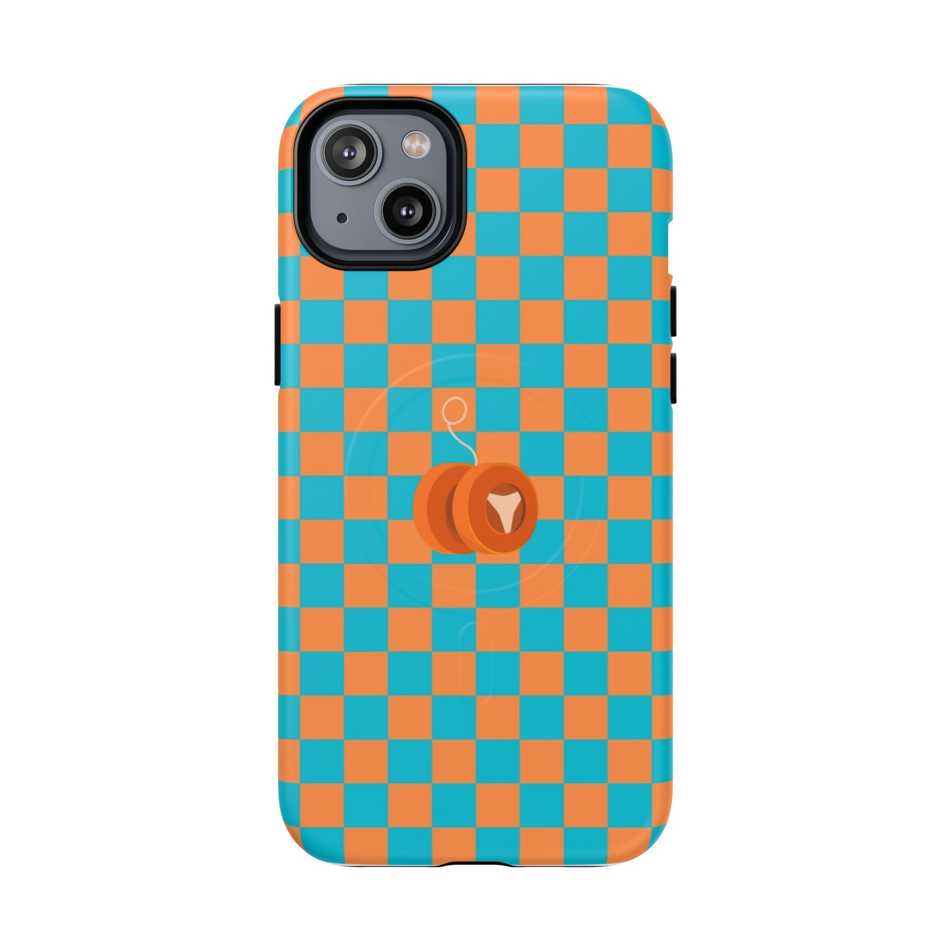 Vibrant Tough Magnetic Phone Case for Protection, Checkerboard Design for Tech Lovers, Gift for Birthdays, Holidays, or Daily Use